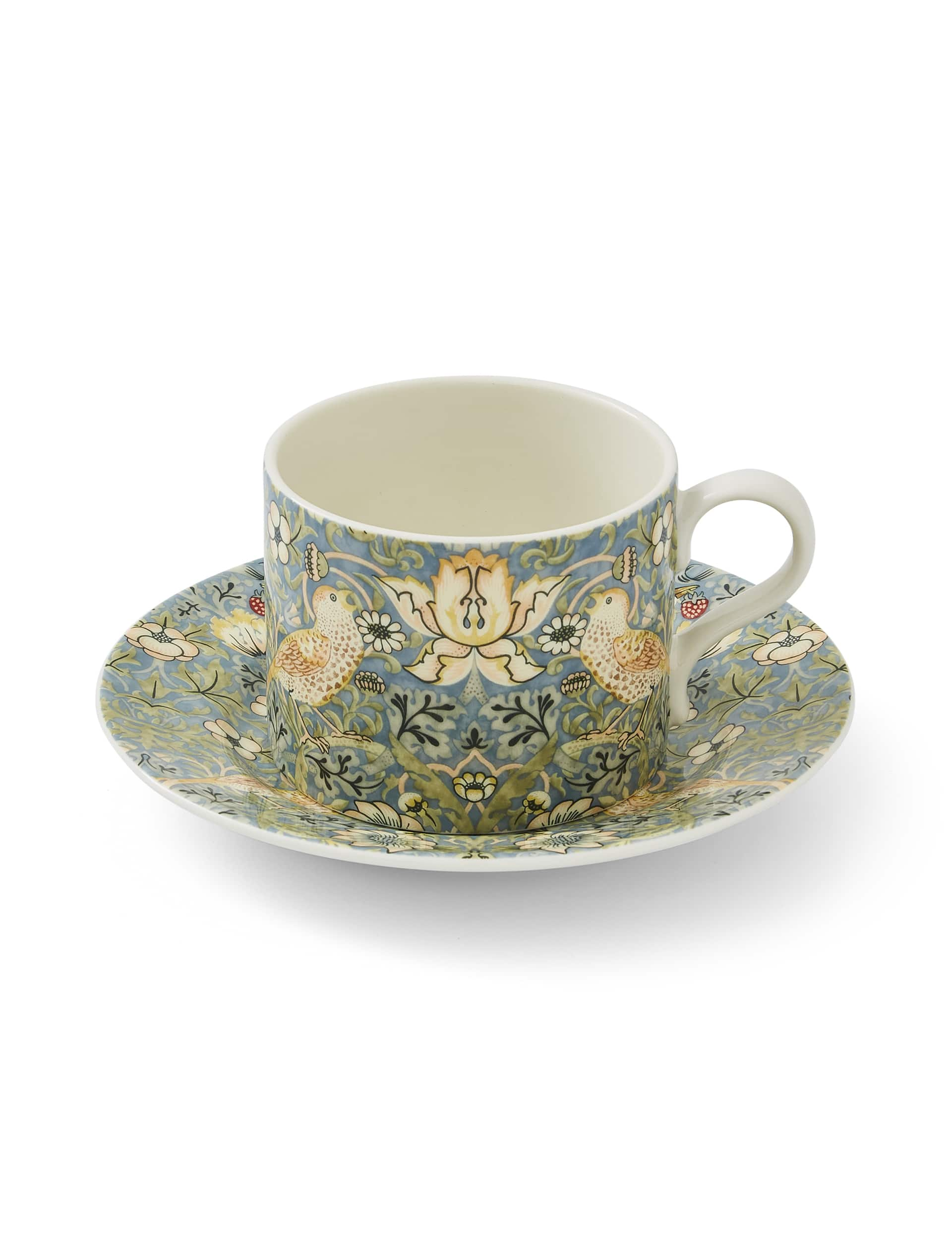 Morris & Co Strawberry Thief Cup & Saucer - Multi, Multi