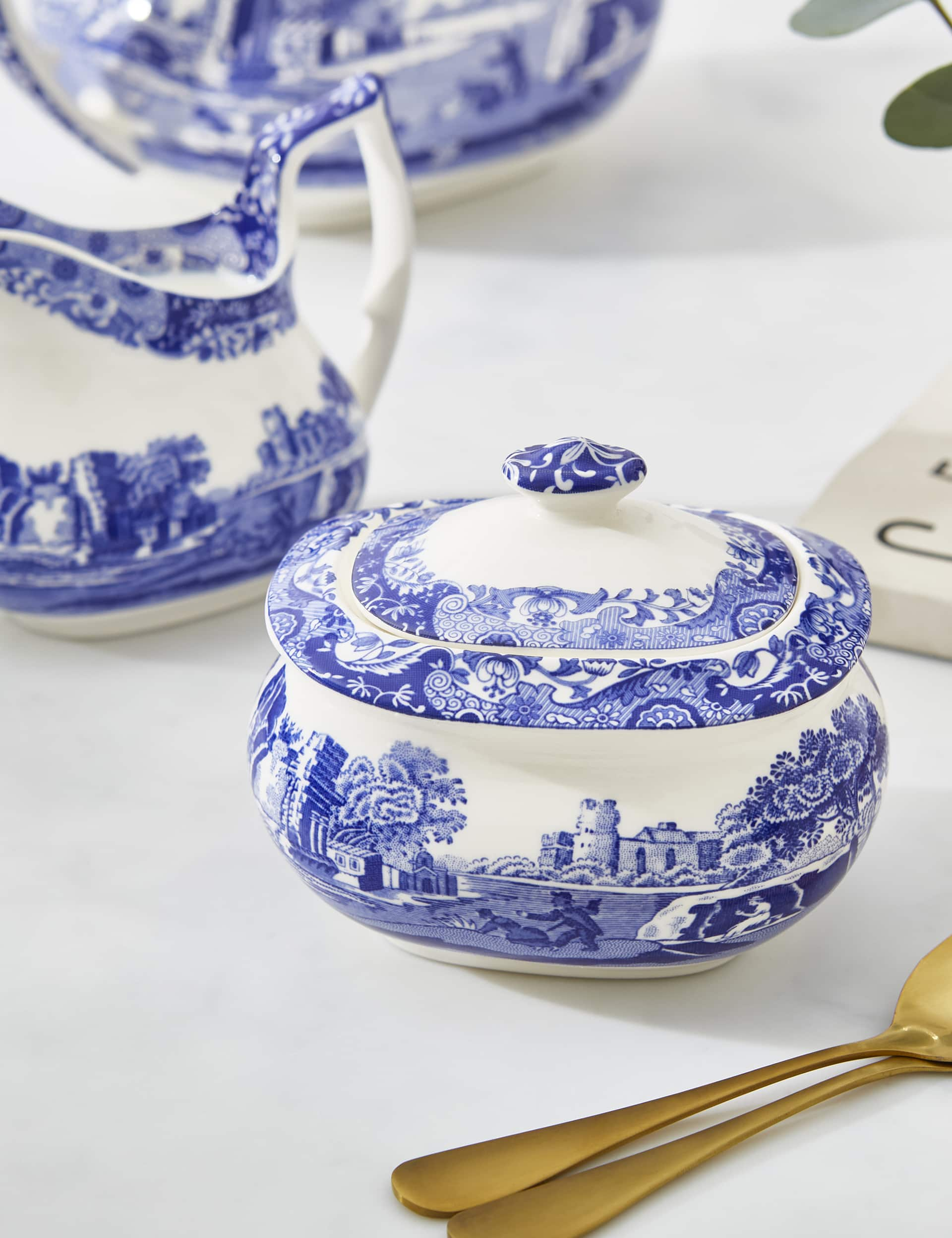 Spode Blue Italian Sugar Pot, Blue