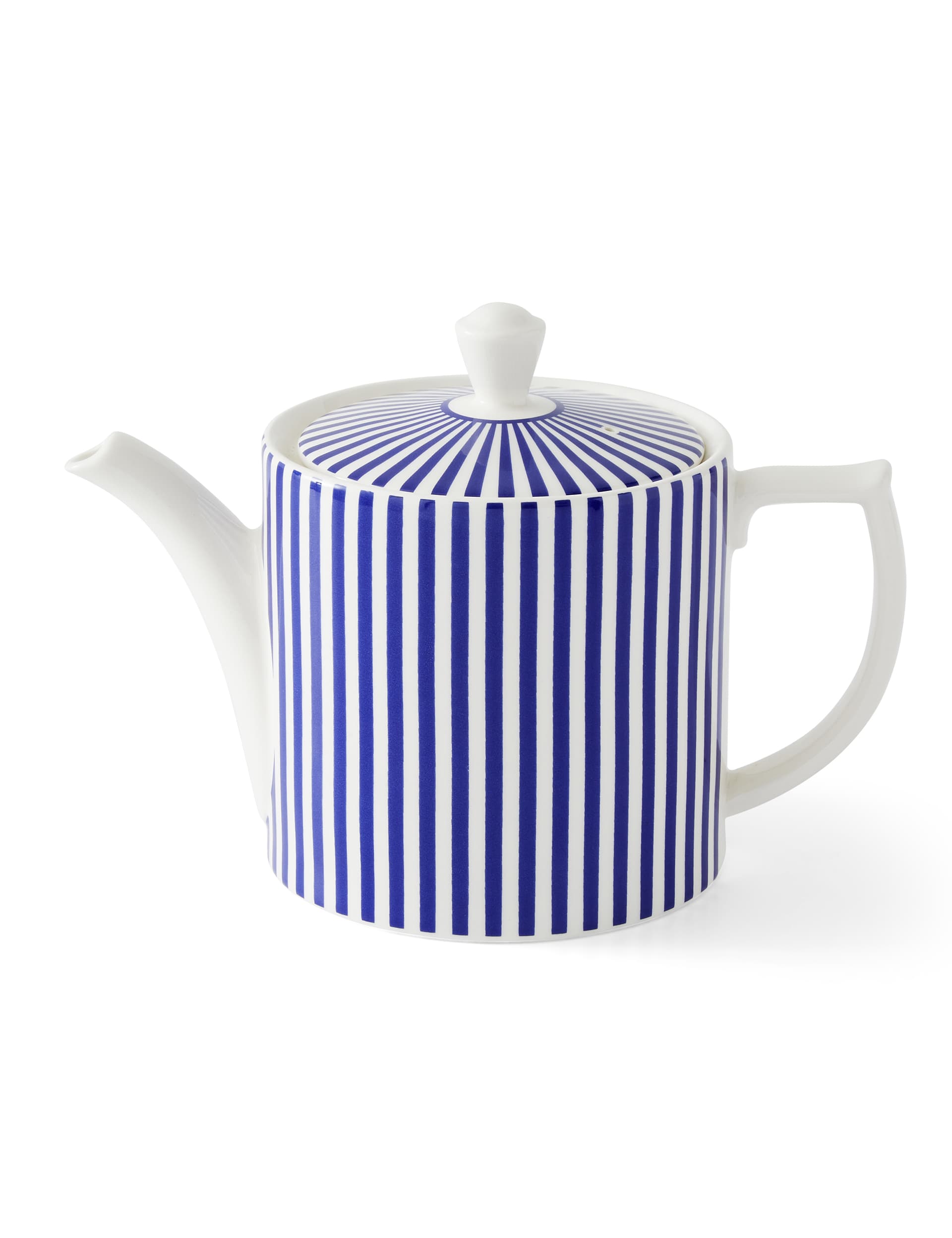 Spode Striped Teapot - Blue, Blue