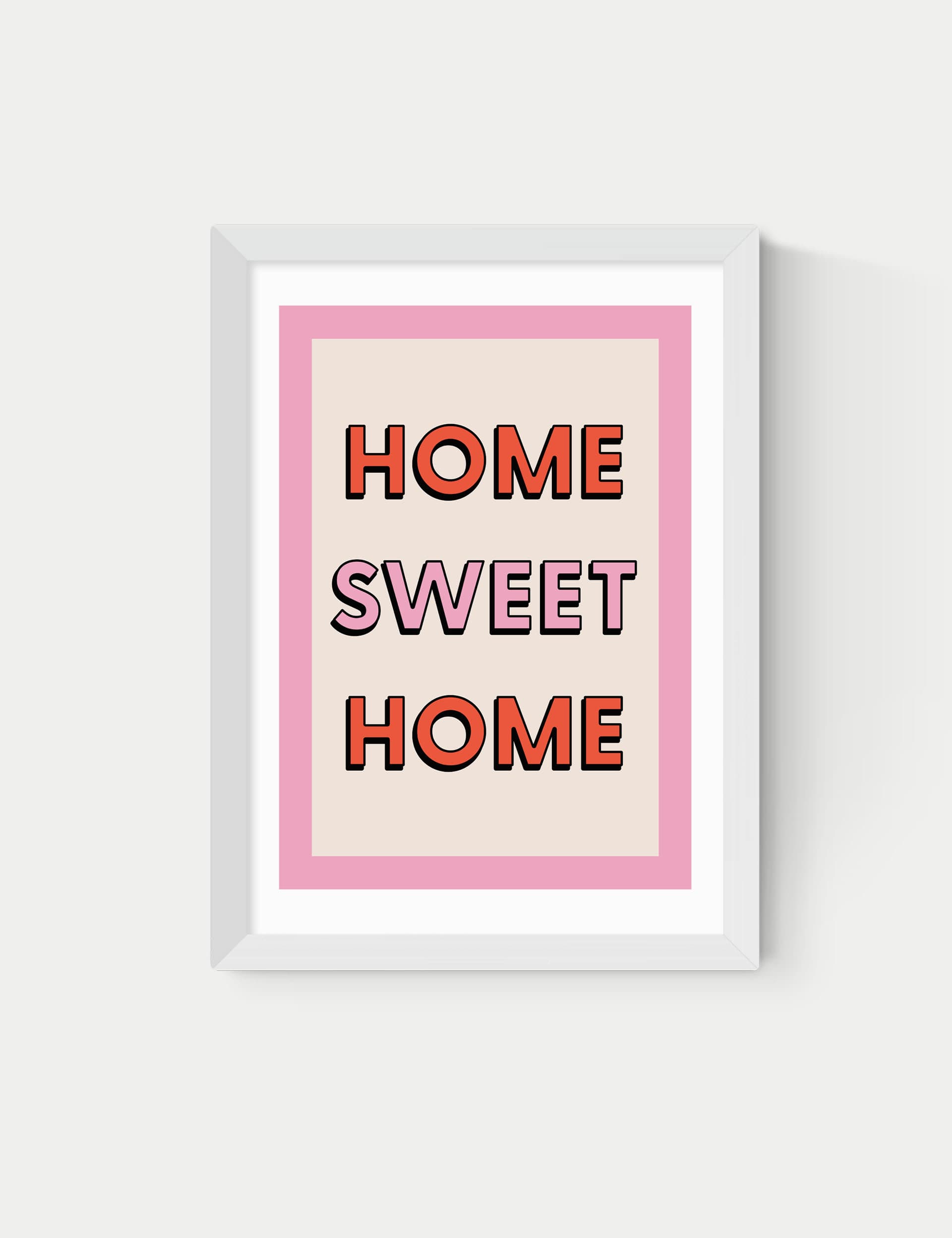 East End Prints Home Sweet Home Framed Art - A2 - White, White,Natural,Black