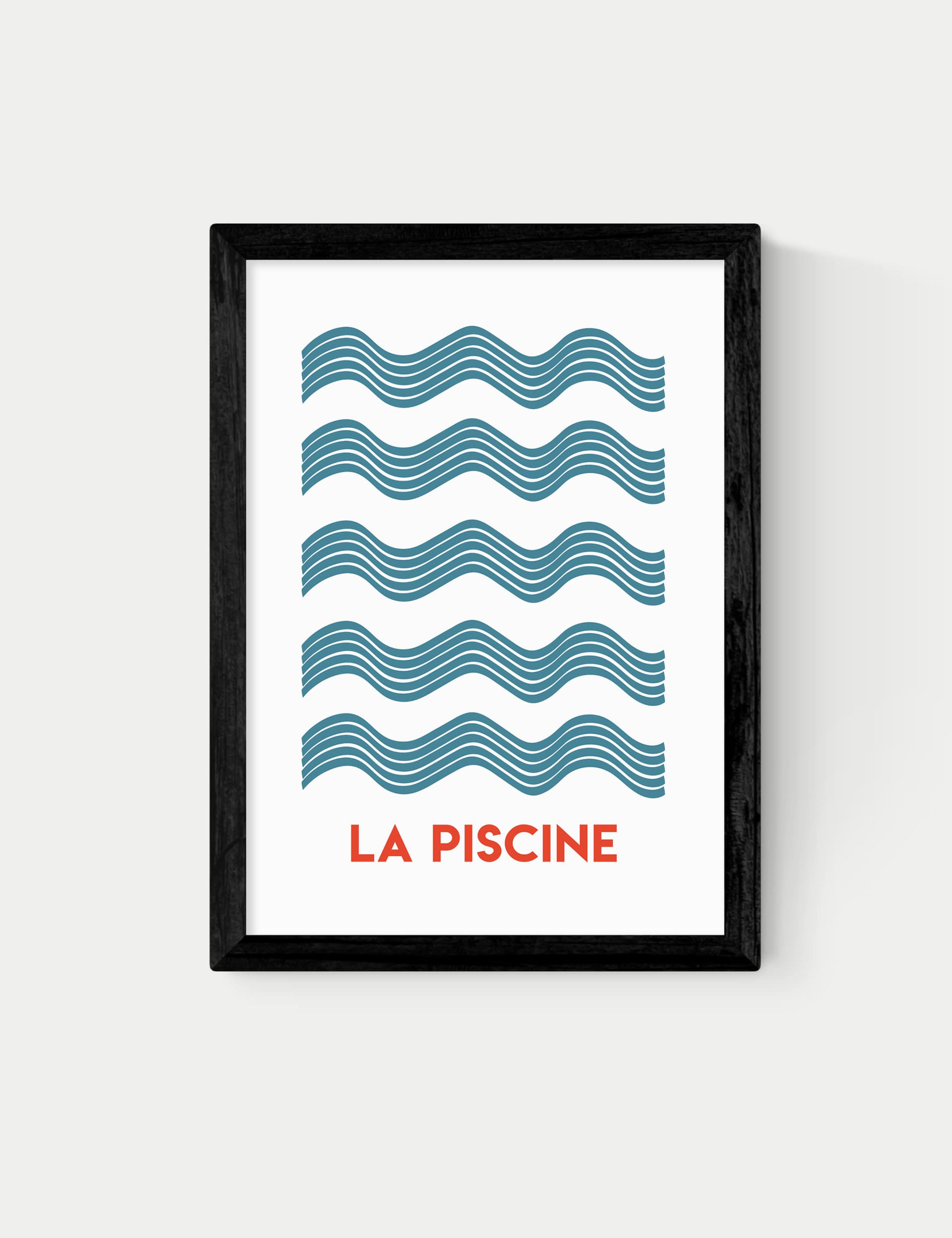 East End Prints La Piscine Framed Art - A3 - Black, Black,Natural,White