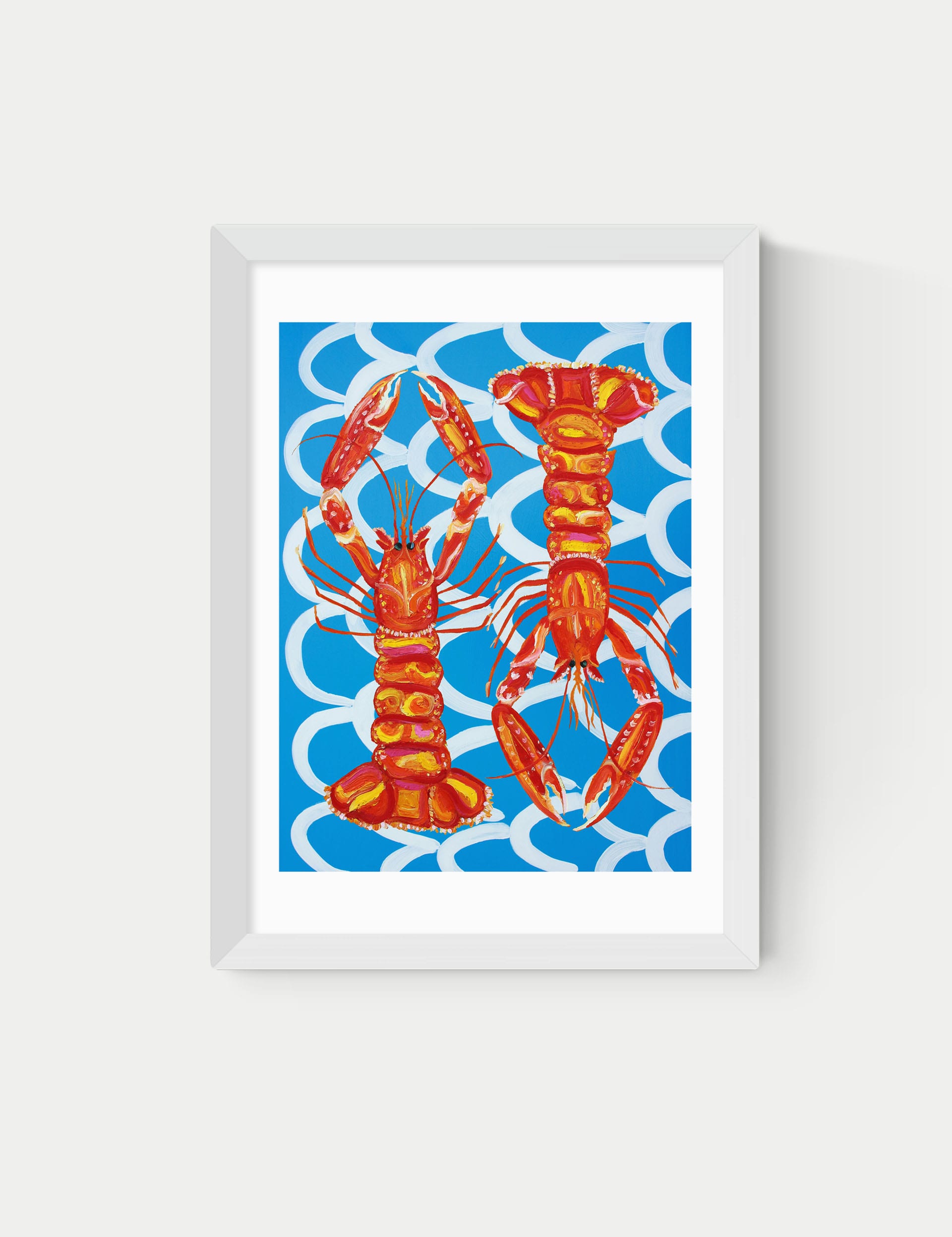 East End Prints Langoustines Framed Art - A3 - White, Natural,Black,White