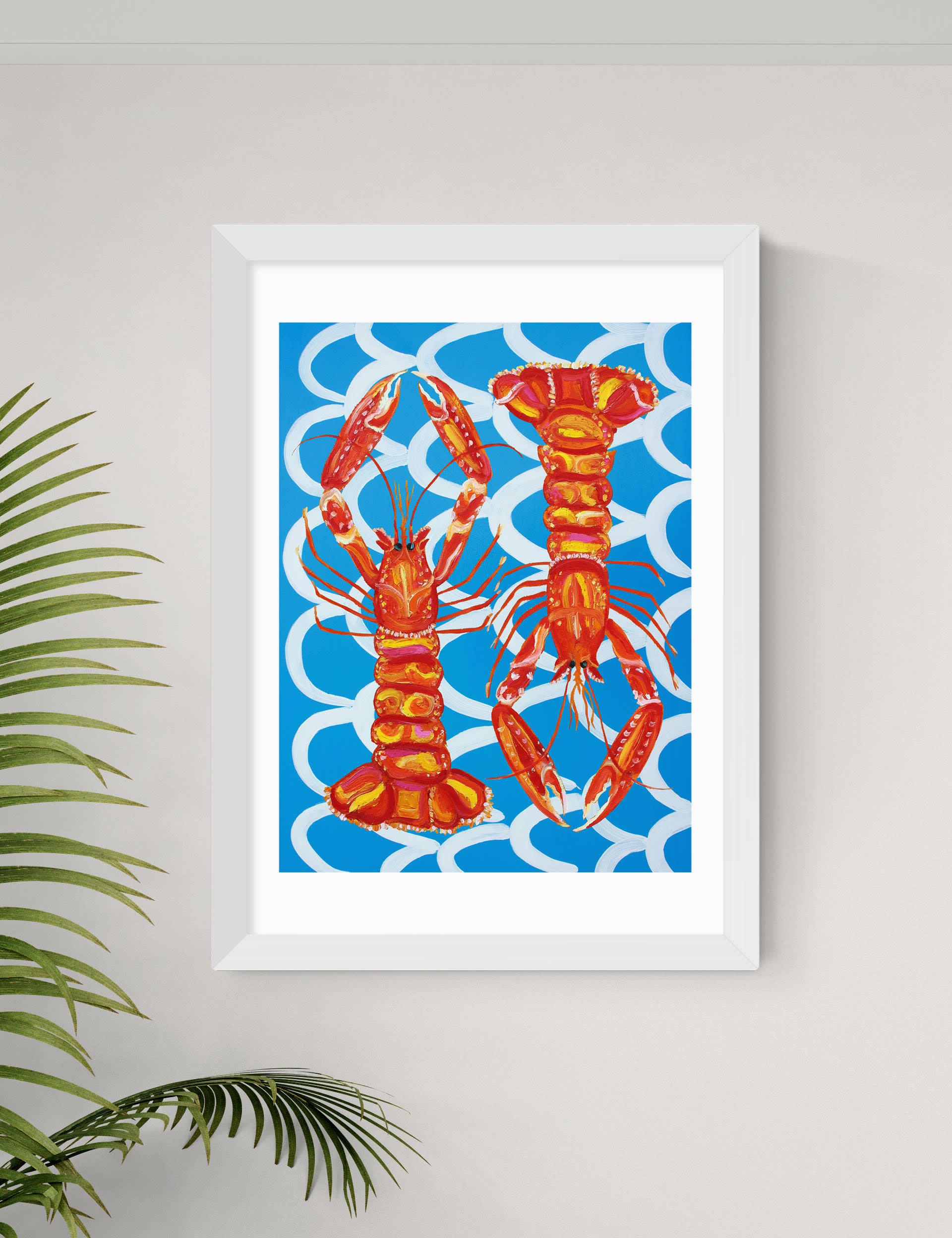 East End Prints Langoustines Framed Art - A3 - White, Natural,Black,White