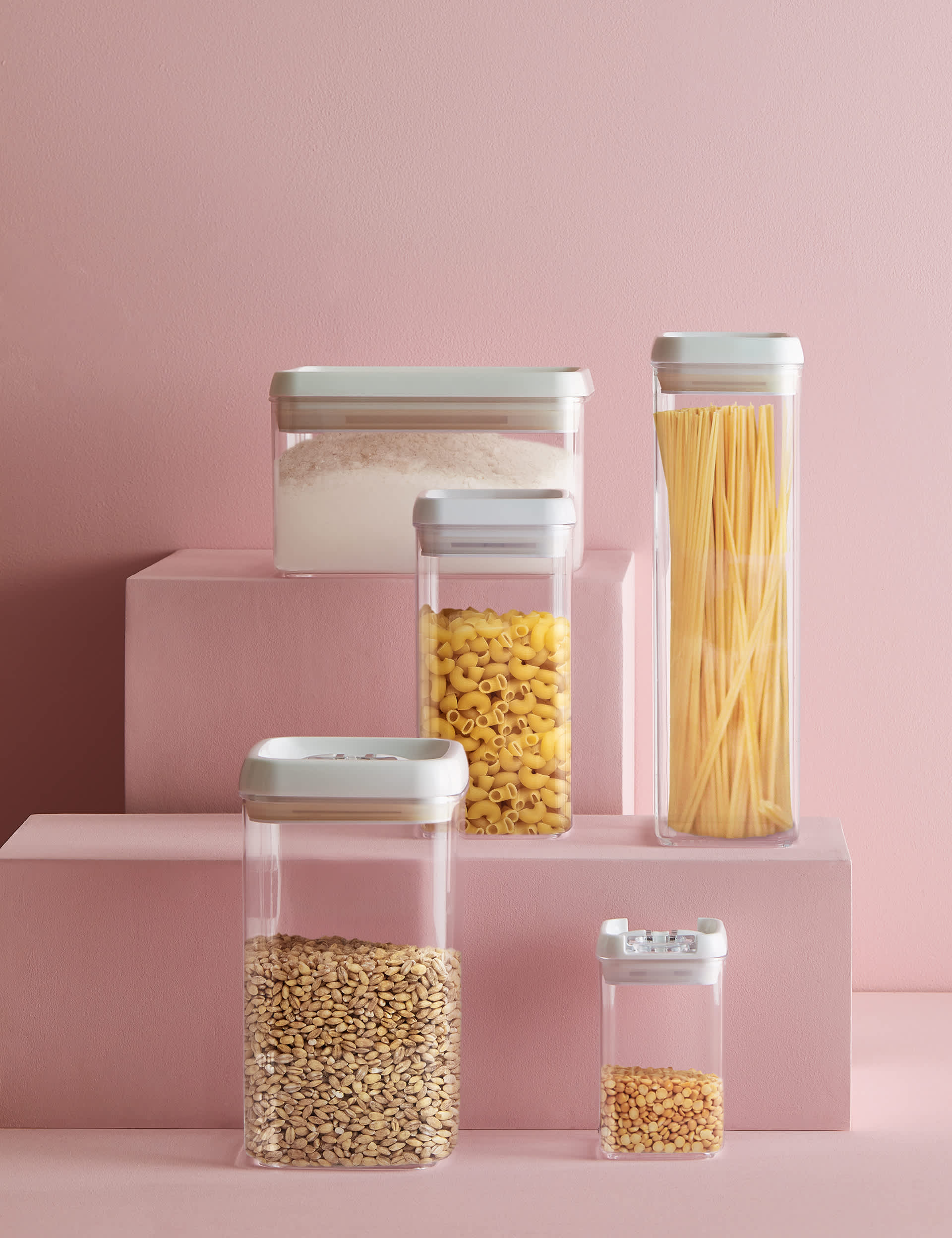 M&S Collection 1.8L Rectangular Flip-Tight Food Storage - White Mix, White Mix