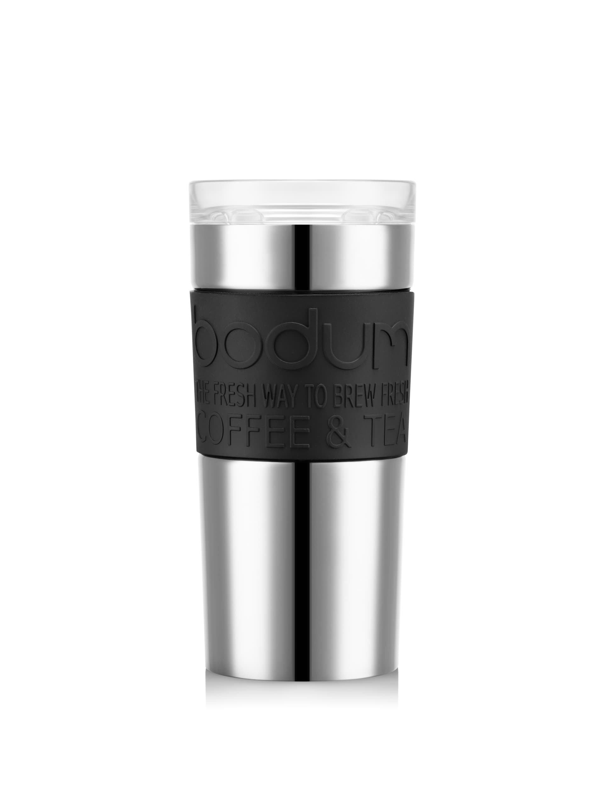 Bodum Vacuum 12oz Travel Mug - Silver, White,Silver,Black