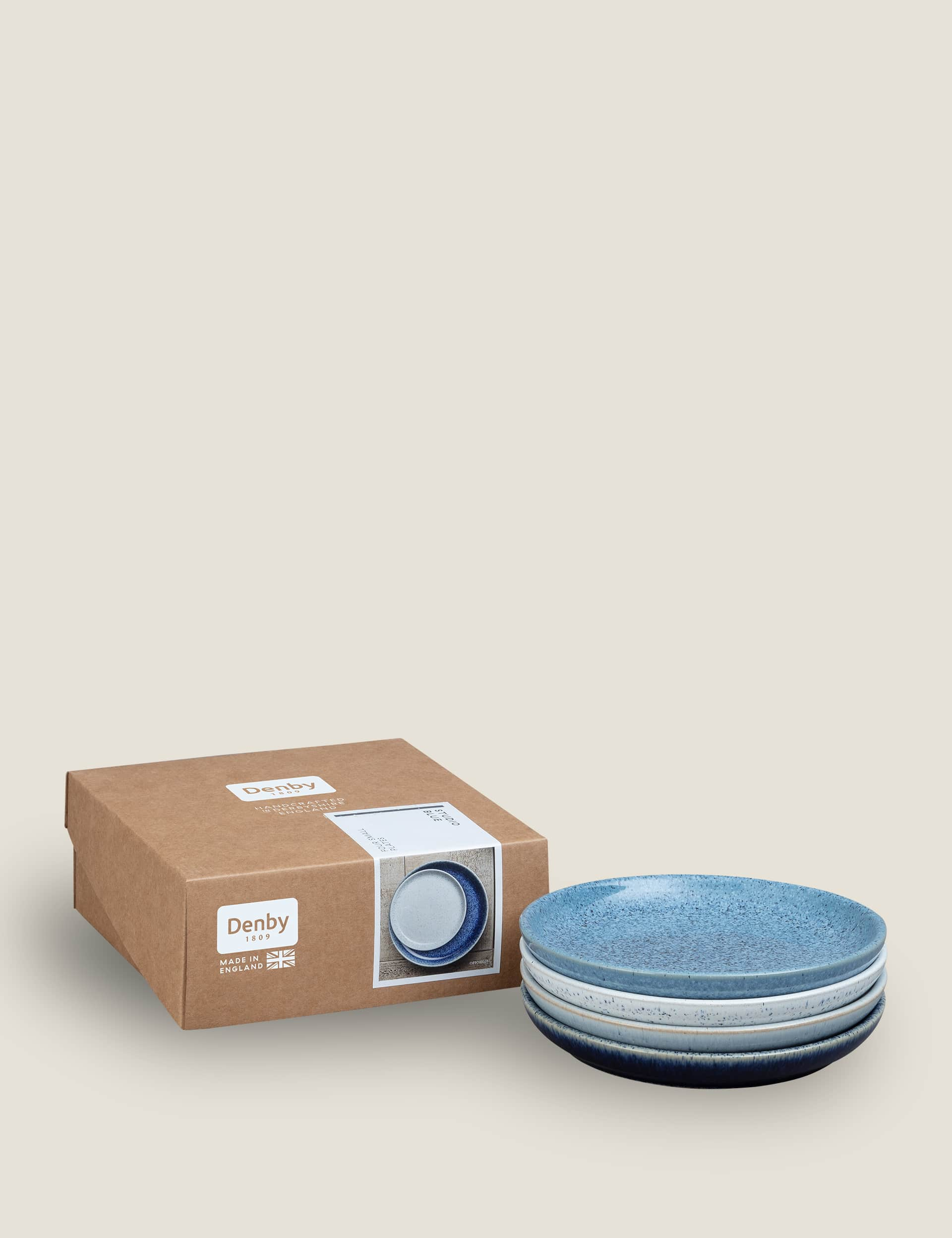 Denby Set of 4 Studio Blue Side Plates - Blue Mix, Blue Mix