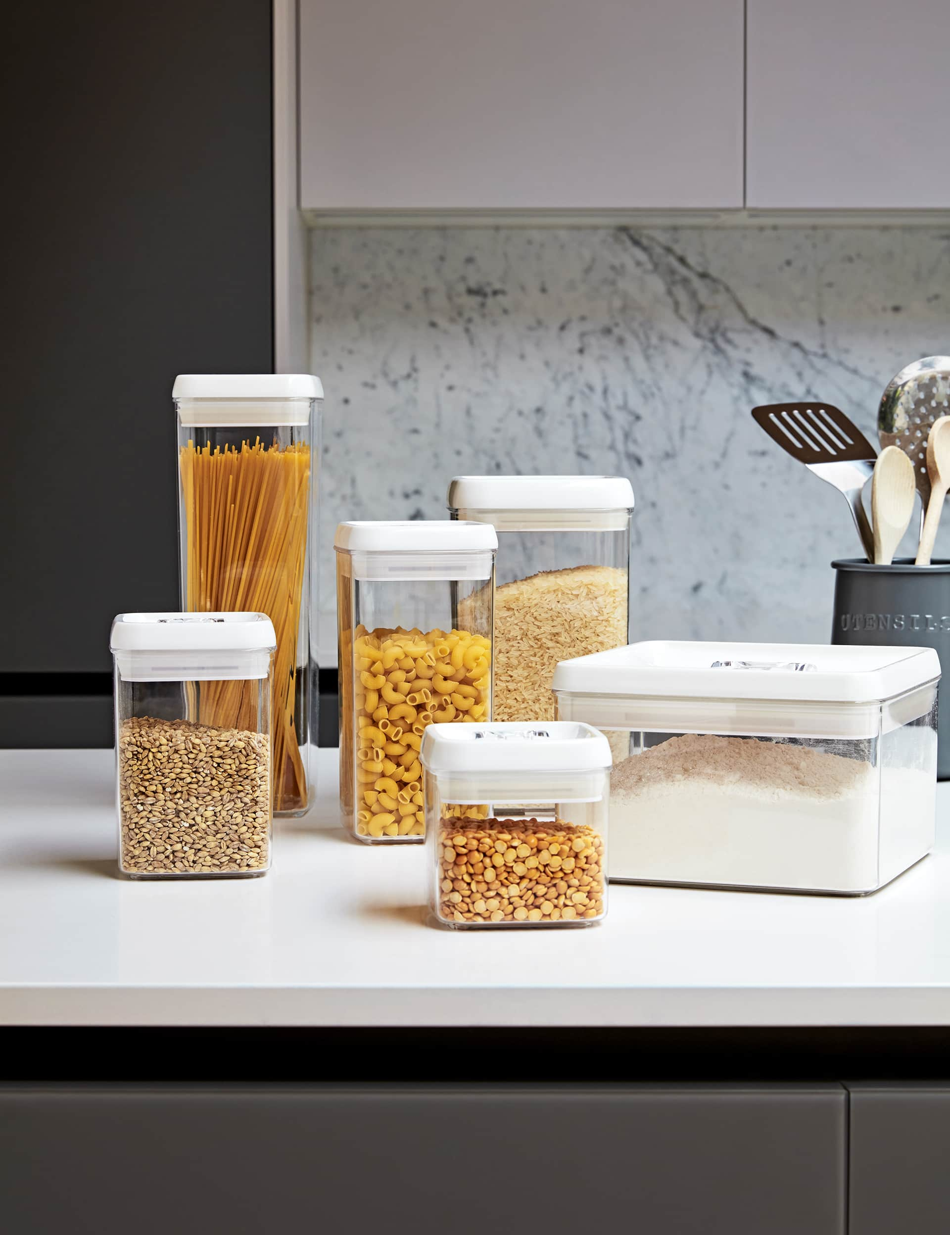 M&S Collection 3L Square Flip-Tight Food Storage - White Mix, White Mix