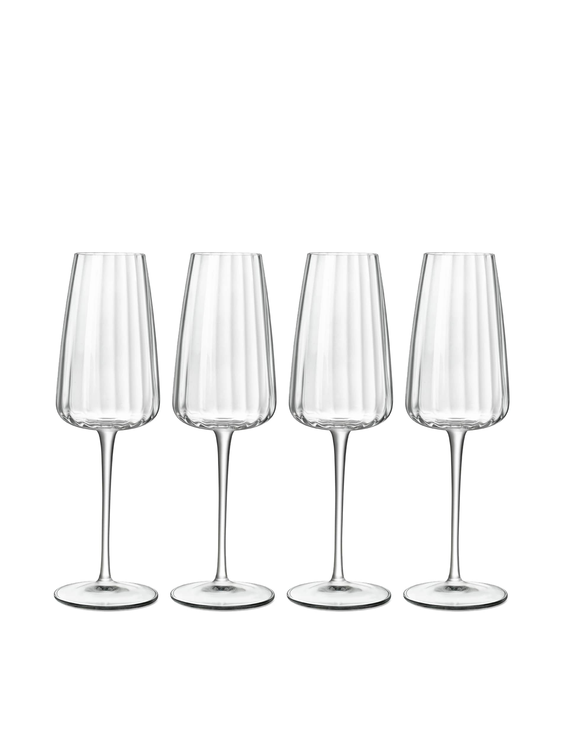 Luigi Bormioli Set of 4 Optica Champagne Flutes