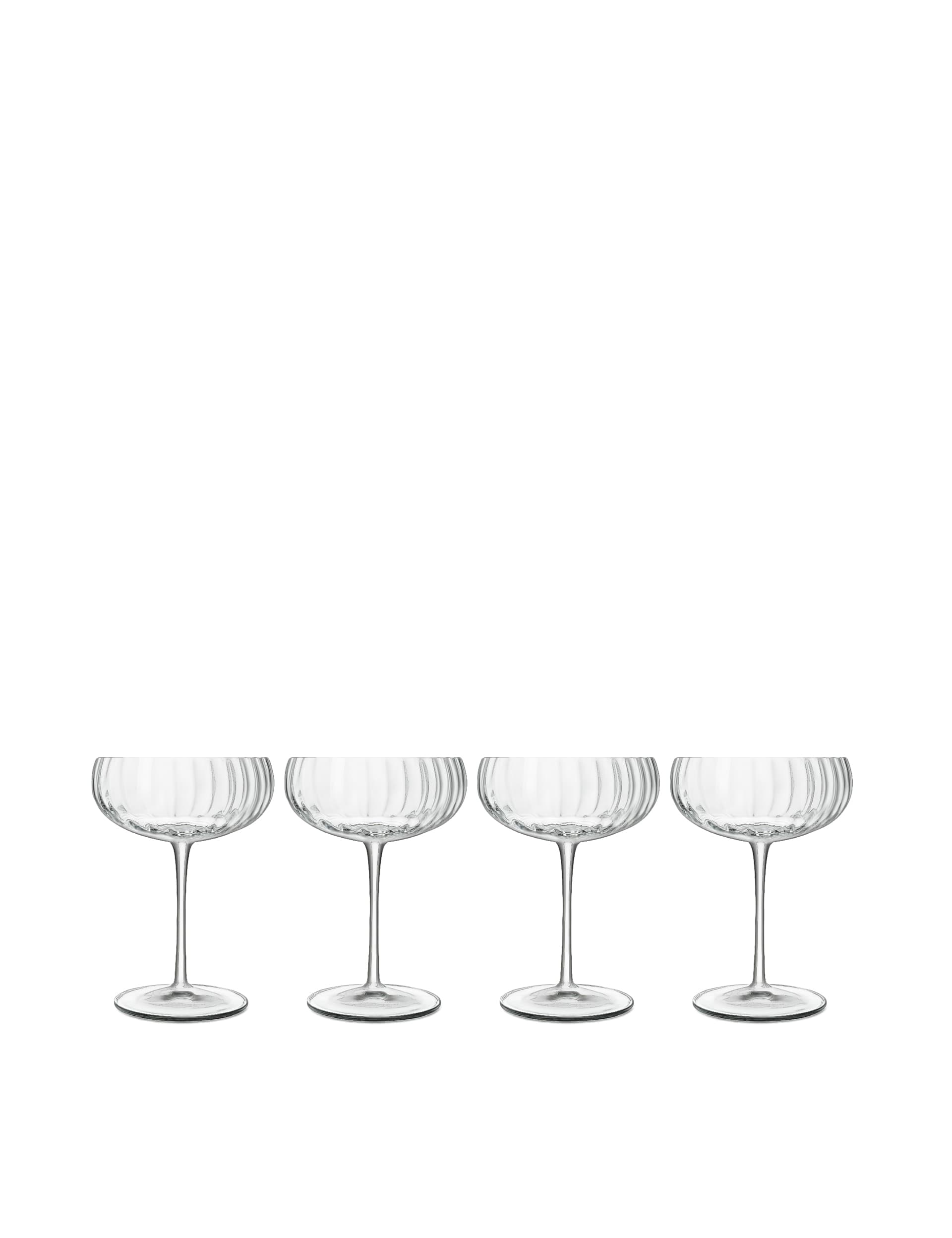 Luigi Bormioli Set of 4 Optica Champagne Saucers