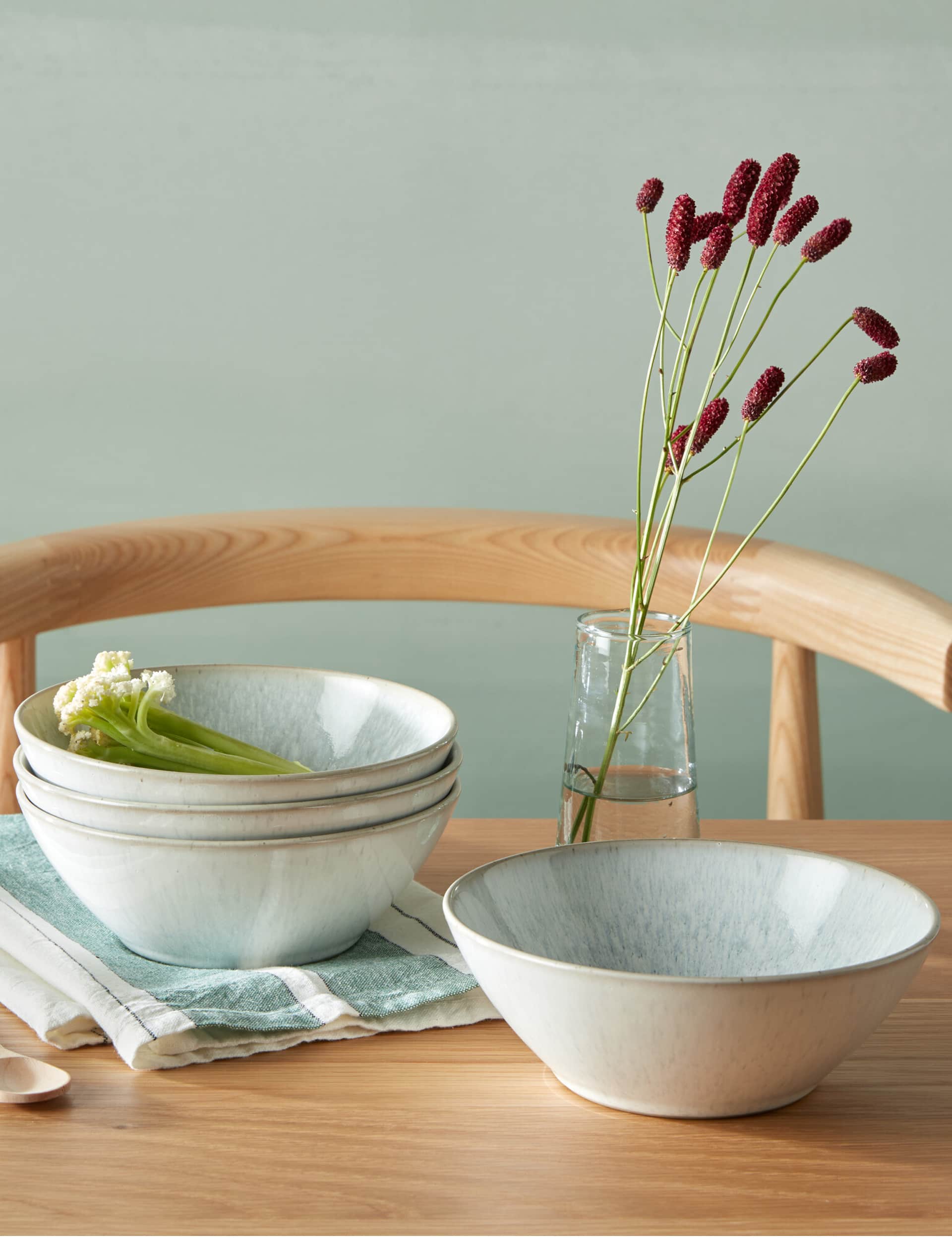 Denby Set of 4 Kiln Green Cereal Bowls  Green