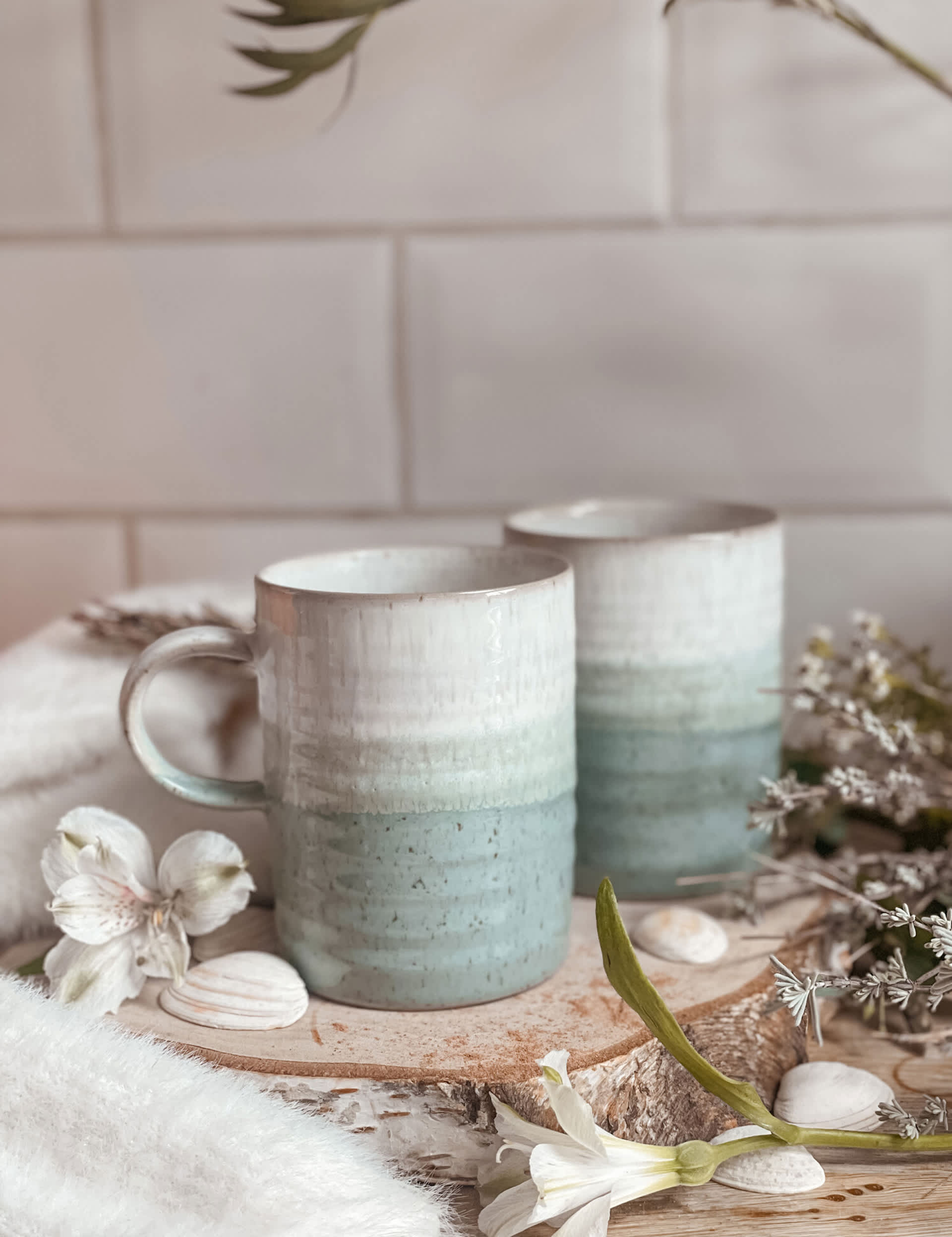 Denby Set of 2 Kiln Green Mugs, Green