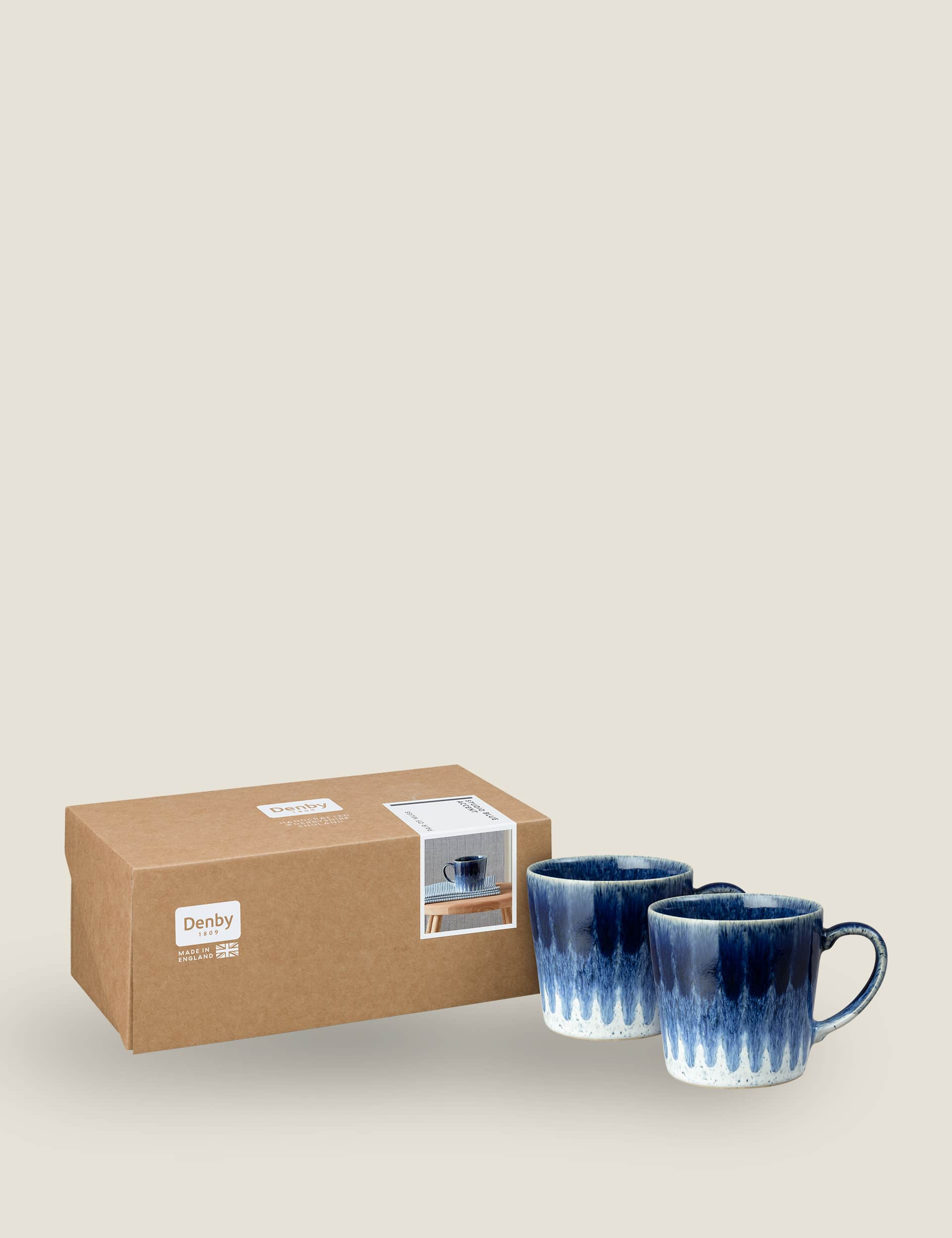 Denby Set of 2 Studio Blue Accent Mugs, Blue