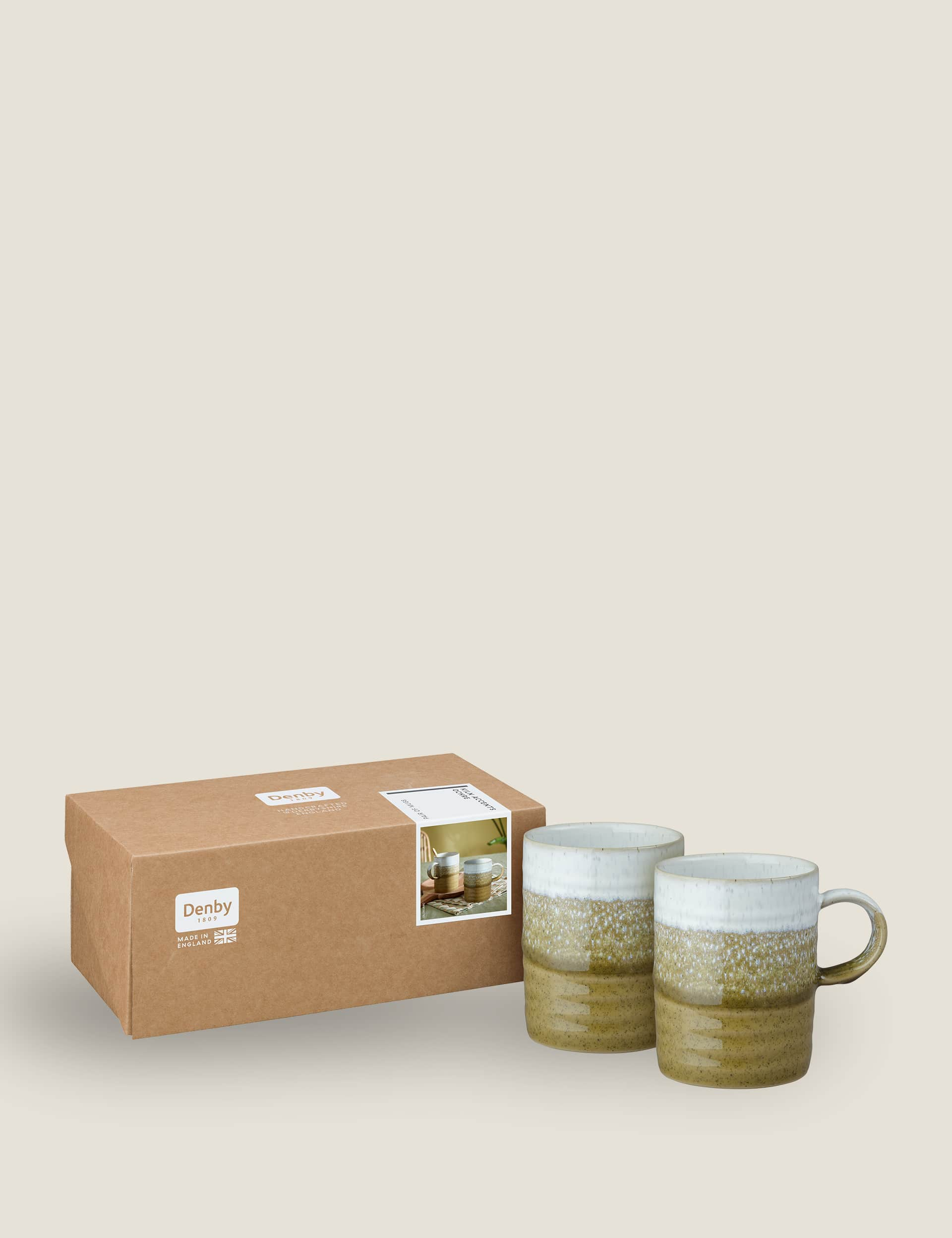 Denby Set of 2 Kiln Accents Ochre Mugs, Ochre