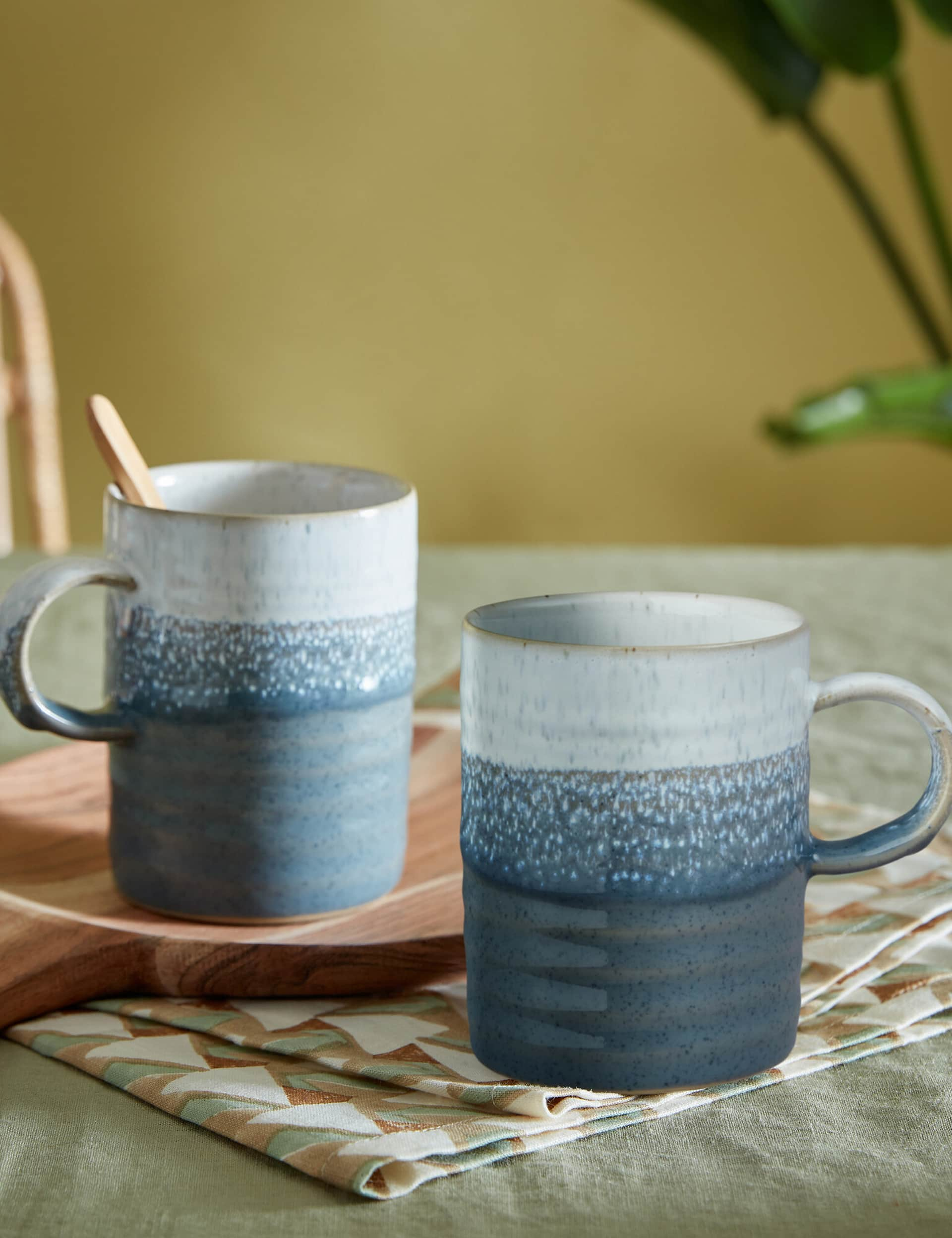 Denby Set of 2 Kiln Accents Slate Mugs, Slate