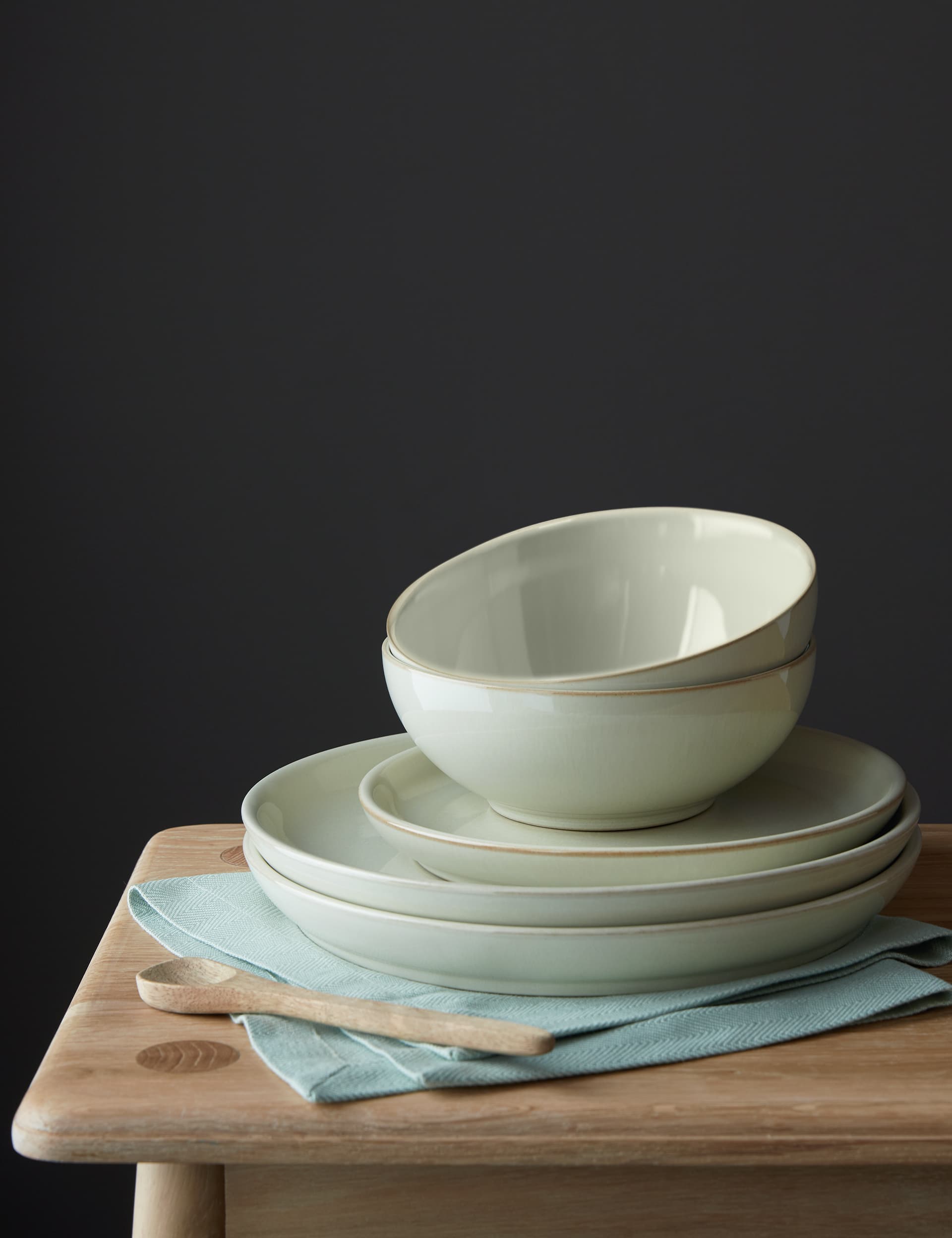 Denby 12 Piece Linen Coupe Dinner Set