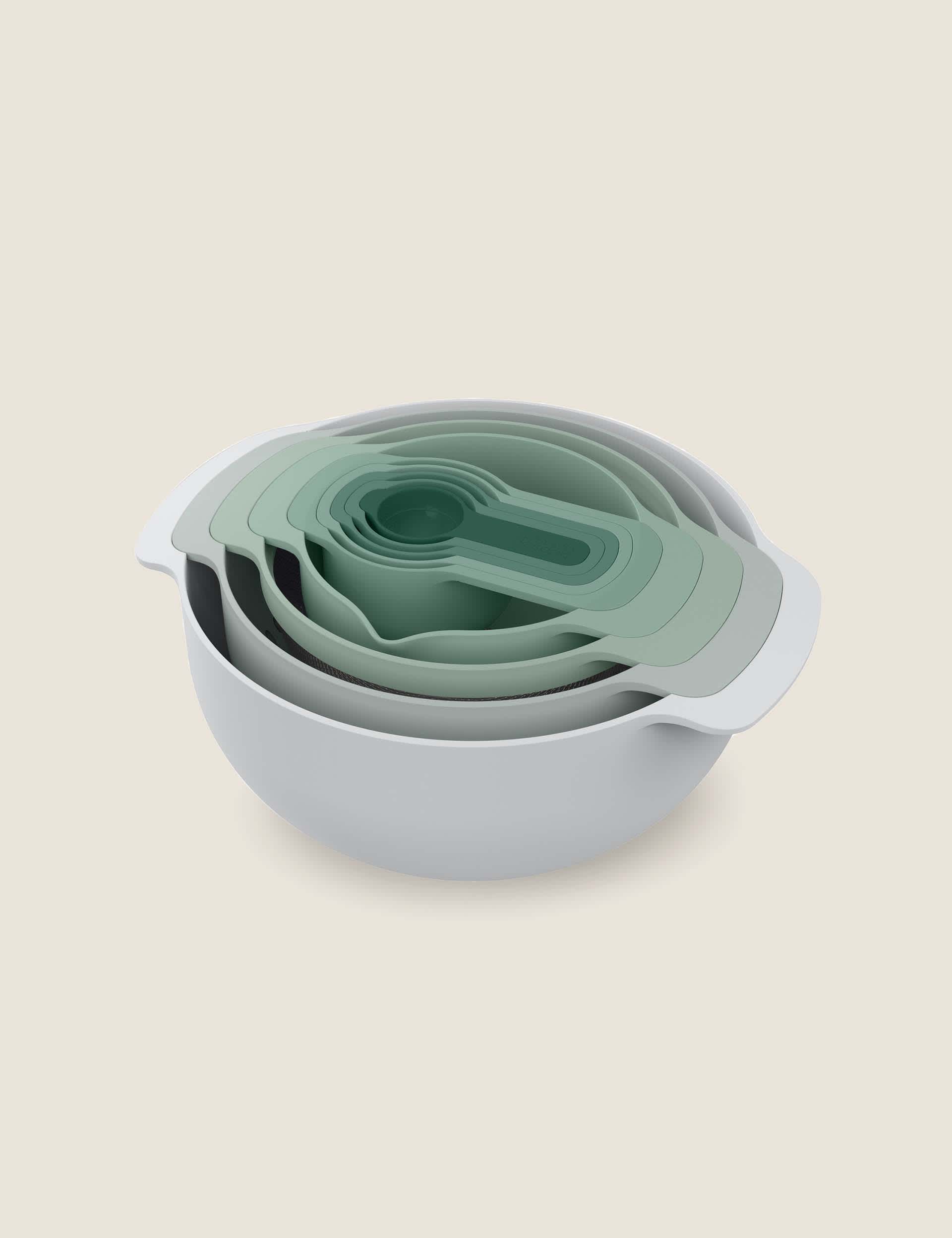 Joseph Joseph 9 Piece Nest Plus Bowl Set - Sage Green, Sage Green