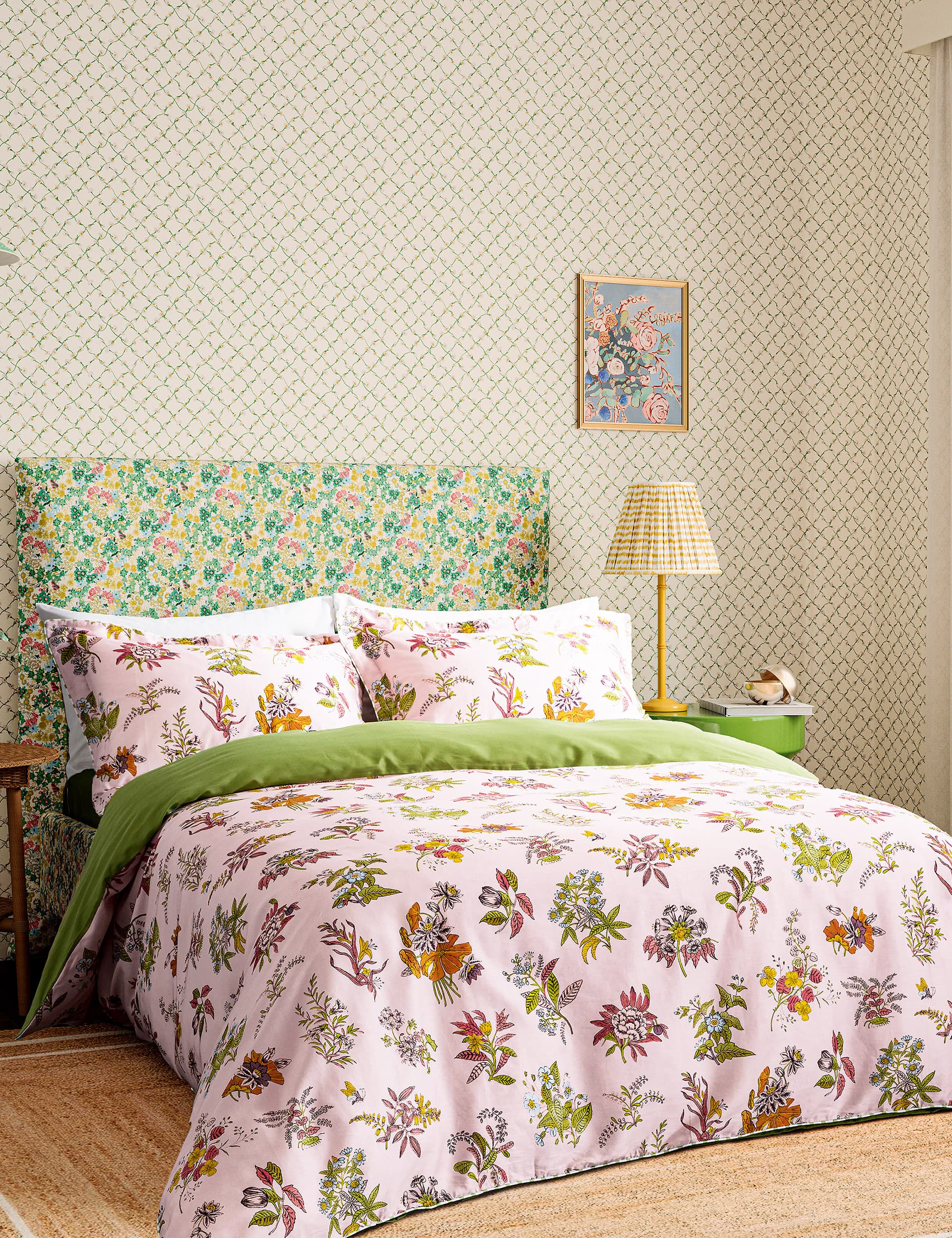 Harlequin Pure Cotton Sateen Woodland Floral Bedding Set - DBL - Rose, Rose