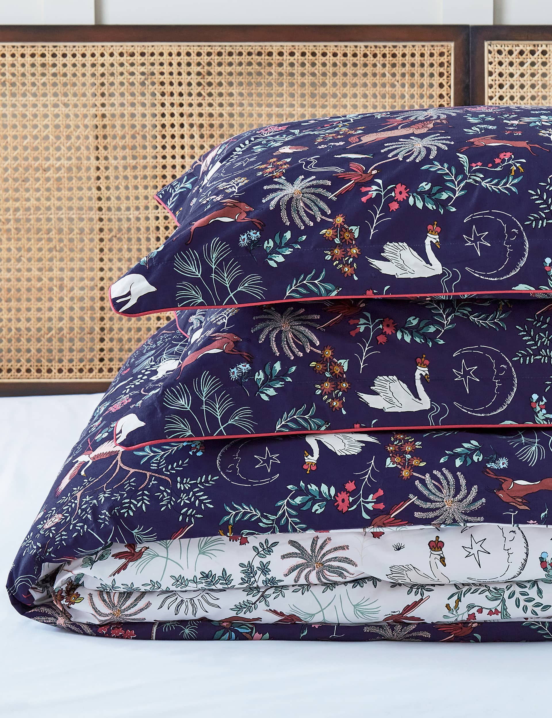 Joules Pure Cotton Kooky Woodlands Bedding Set - 6FT - Multi, Multi