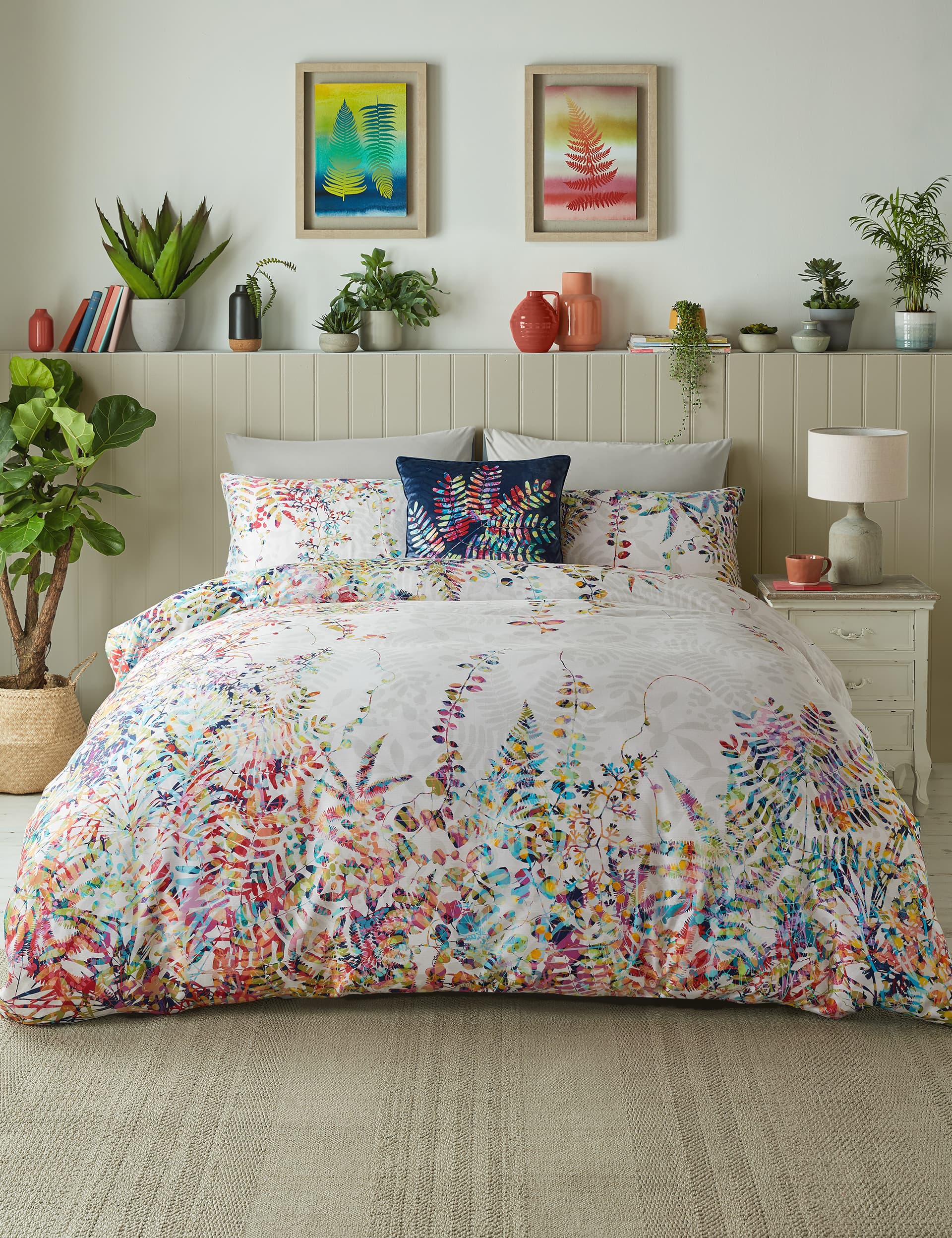 Clarissa Hulse Pure Cotton Sateen Cascading Kaleidoscope Bedding Set - 6FT - Multi, Multi