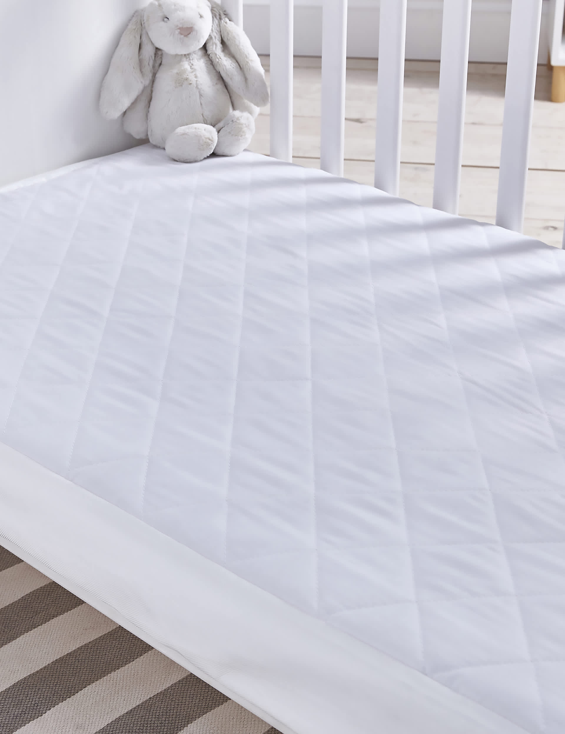 Silentnight Safenights Cot Bed Waterproof Mattress Protector - COTBD - White, White