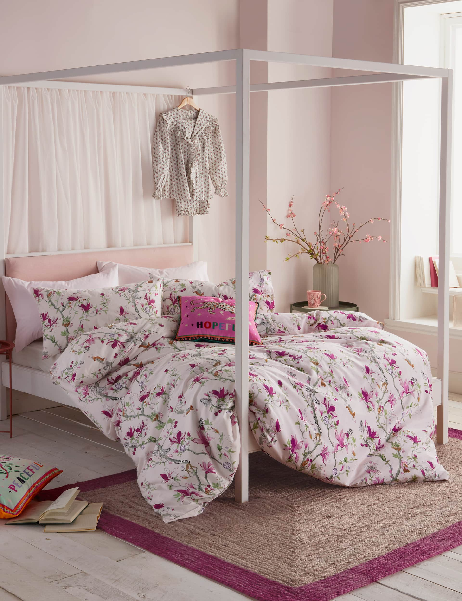 Cath Kidston Pure Cotton Story Tree Bedding Set - SGL - Pink, Pink