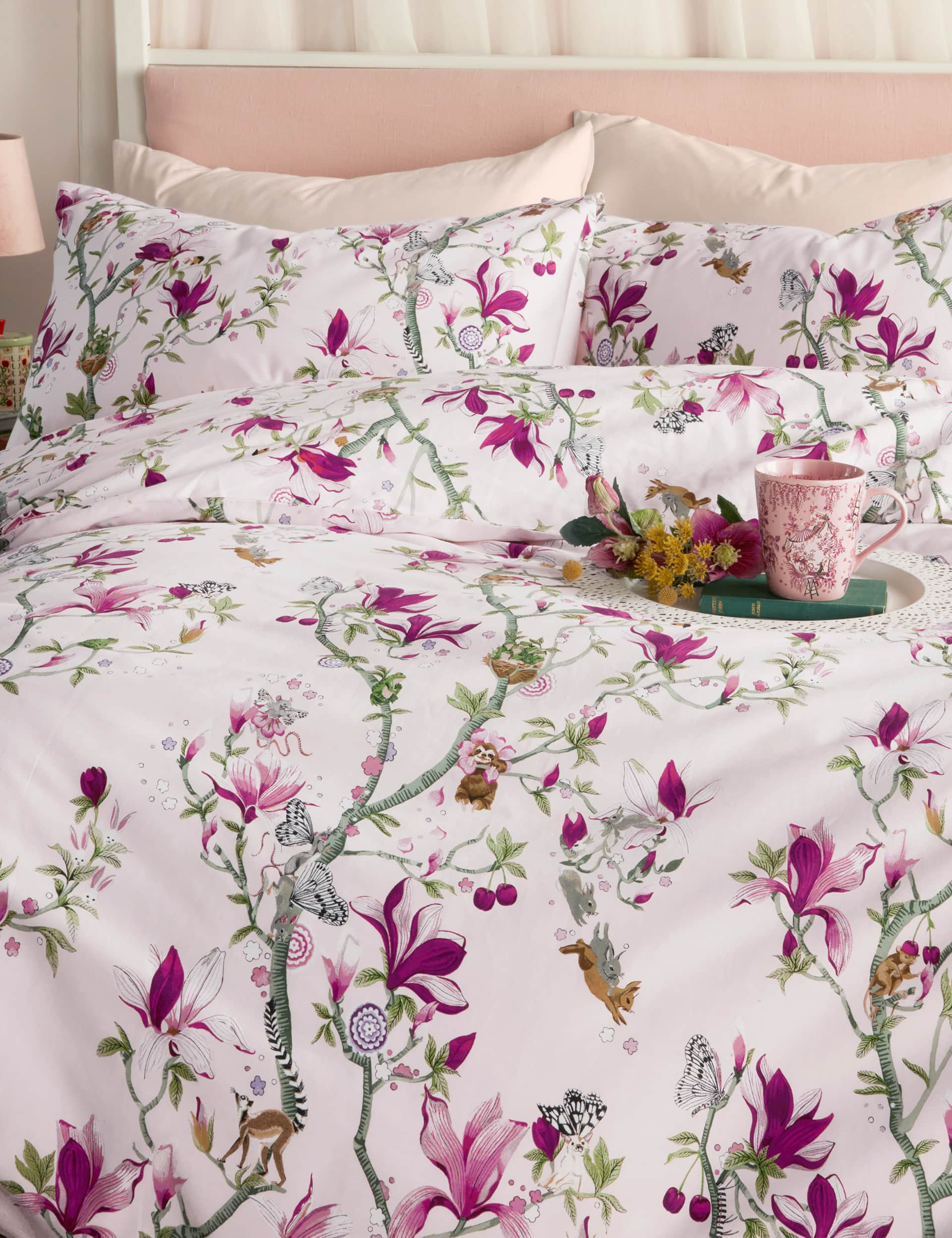 Cath Kidston Pure Cotton Story Tree Bedding Set - DBL - Pink, Pink