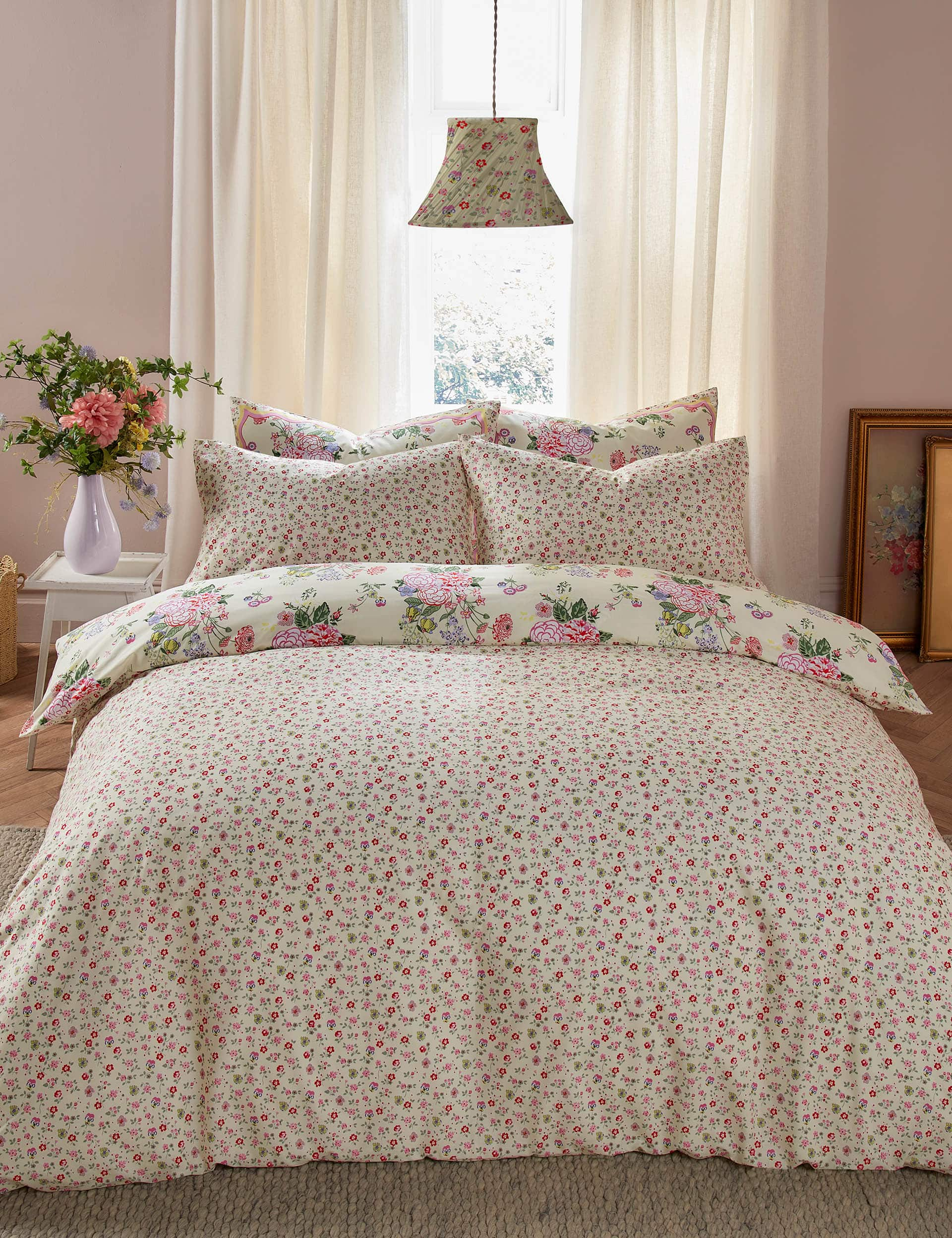 Cath Kidston Pure Cotton Floral Fields Bedding Set - DBL - Lemon, Lemon