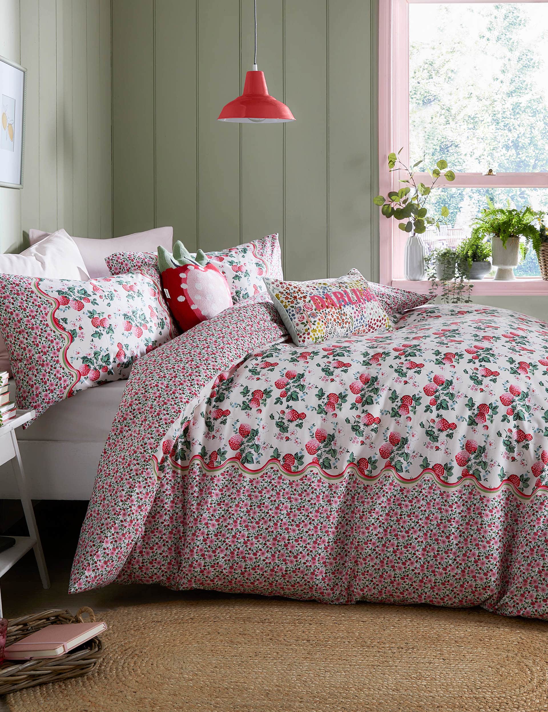 Cath Kidston Pure Cotton Strawberry Bedding Set