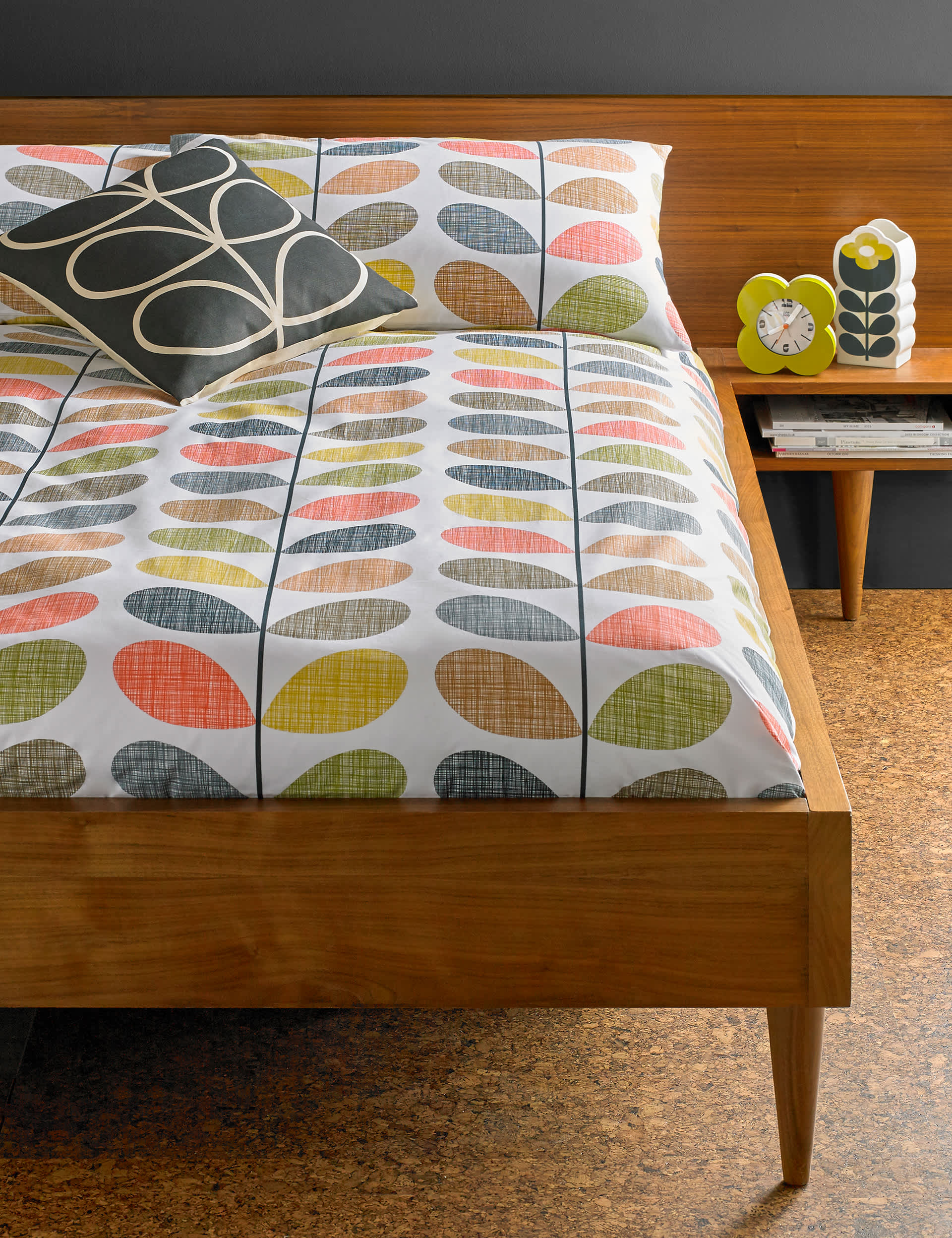 Orla Kiely Pure Cotton Scribble Stem Duvet Cover - SGL - Multi, Multi