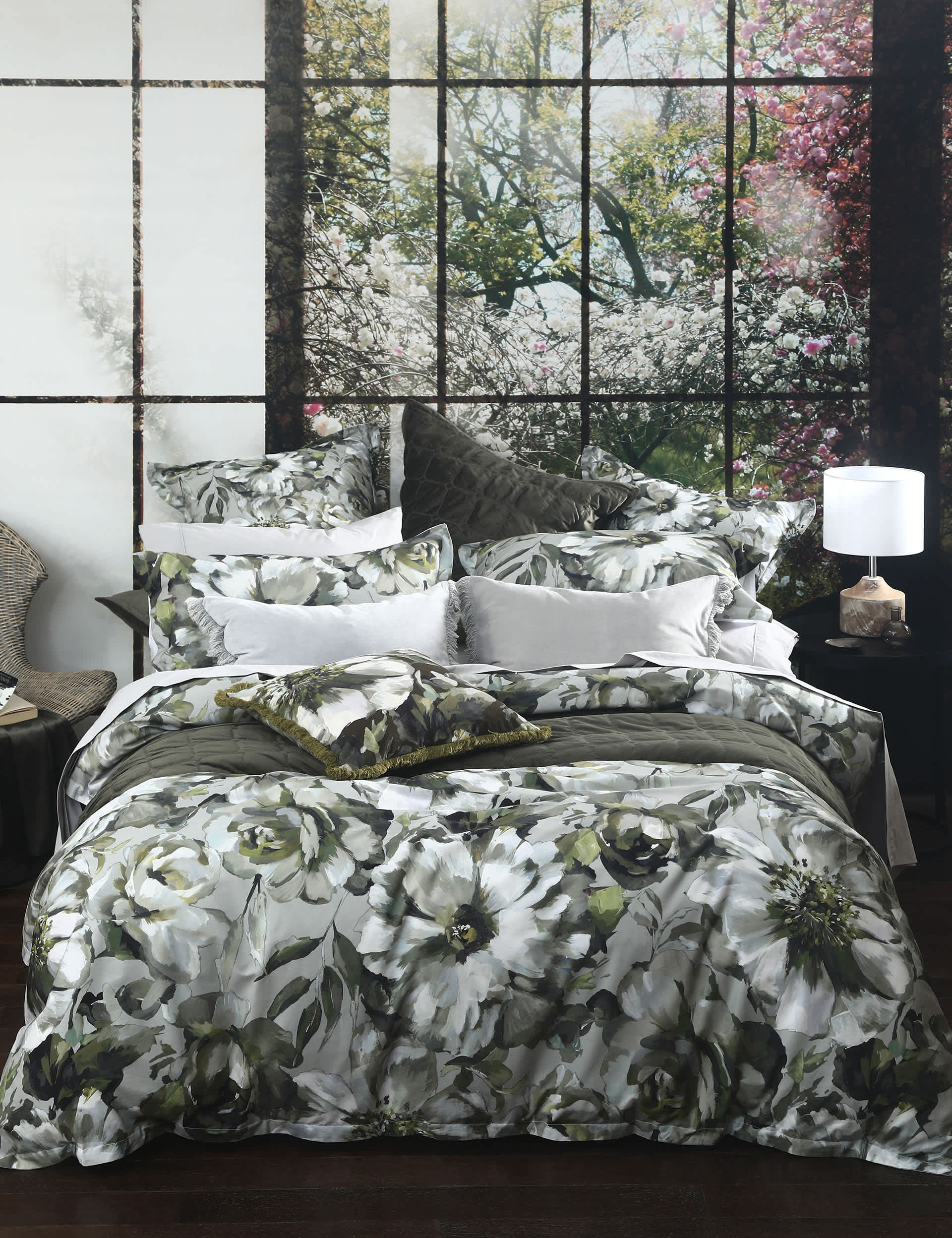 Mm Linen Pure Cotton Sateen Mara Floral Bedding Set - DBL - Multi, Multi