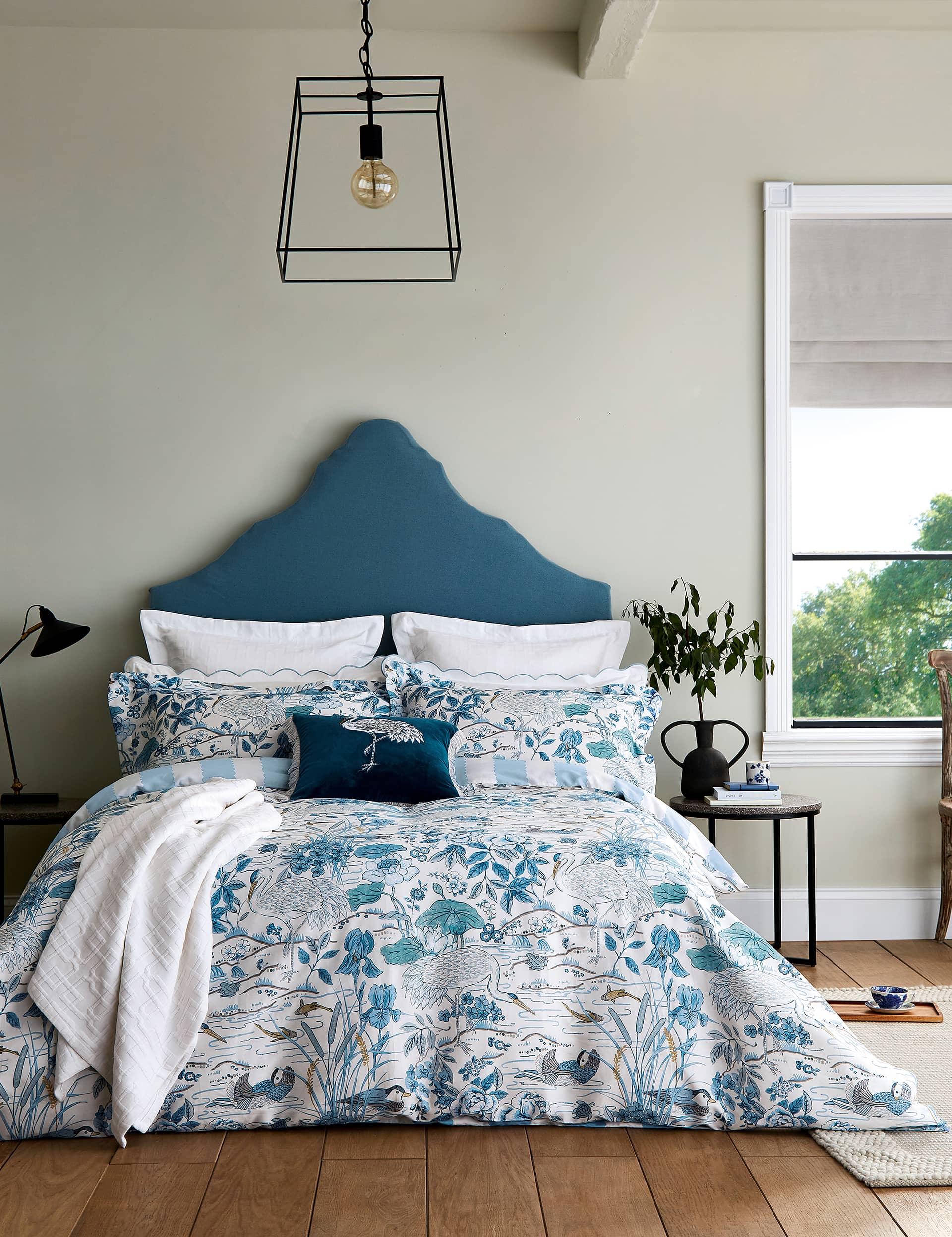 Sanderson Pure Cotton Sateen Crane & Frog Duvet Cover