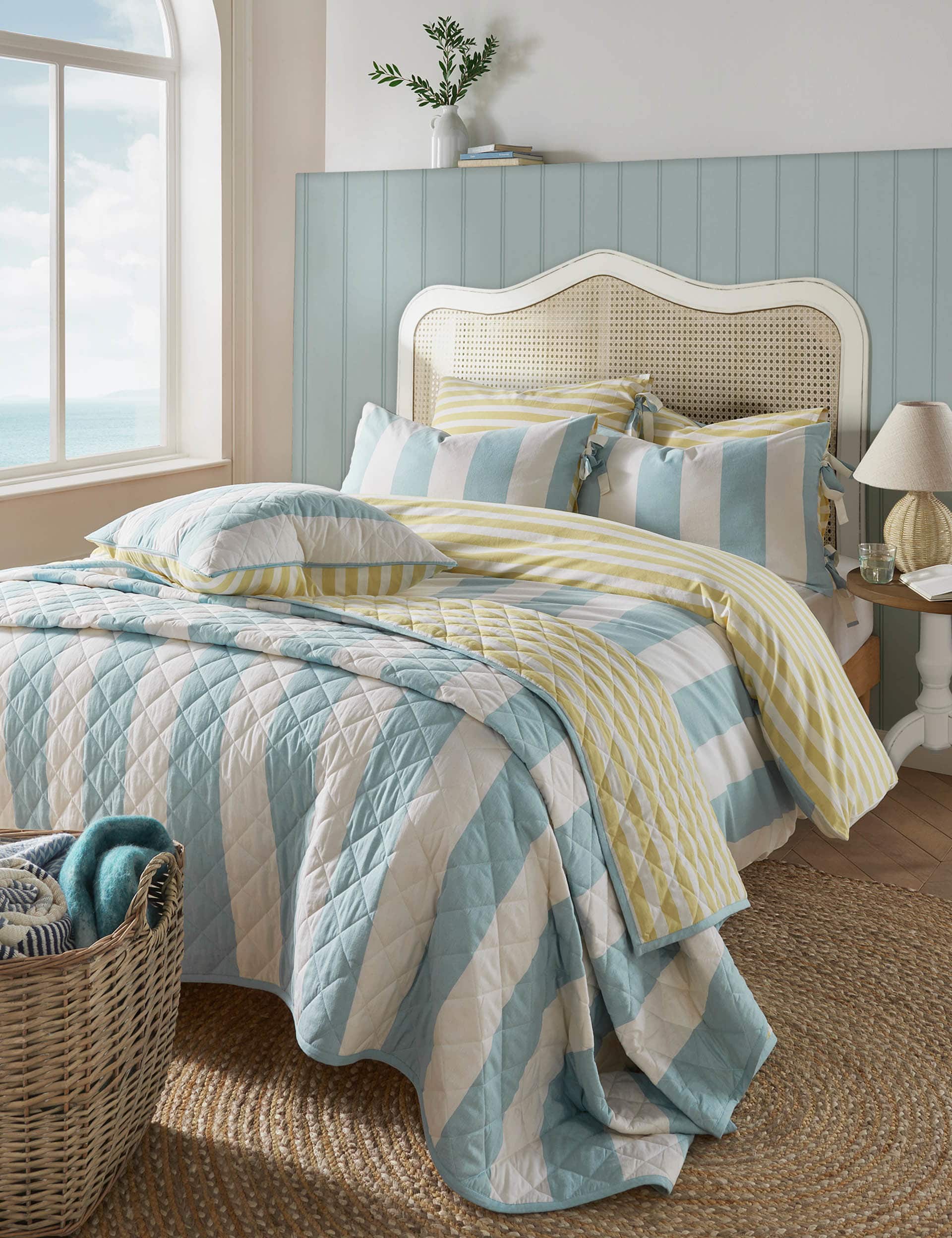 Laura Ashley Pure Cotton Lille Stripe Bedding Set