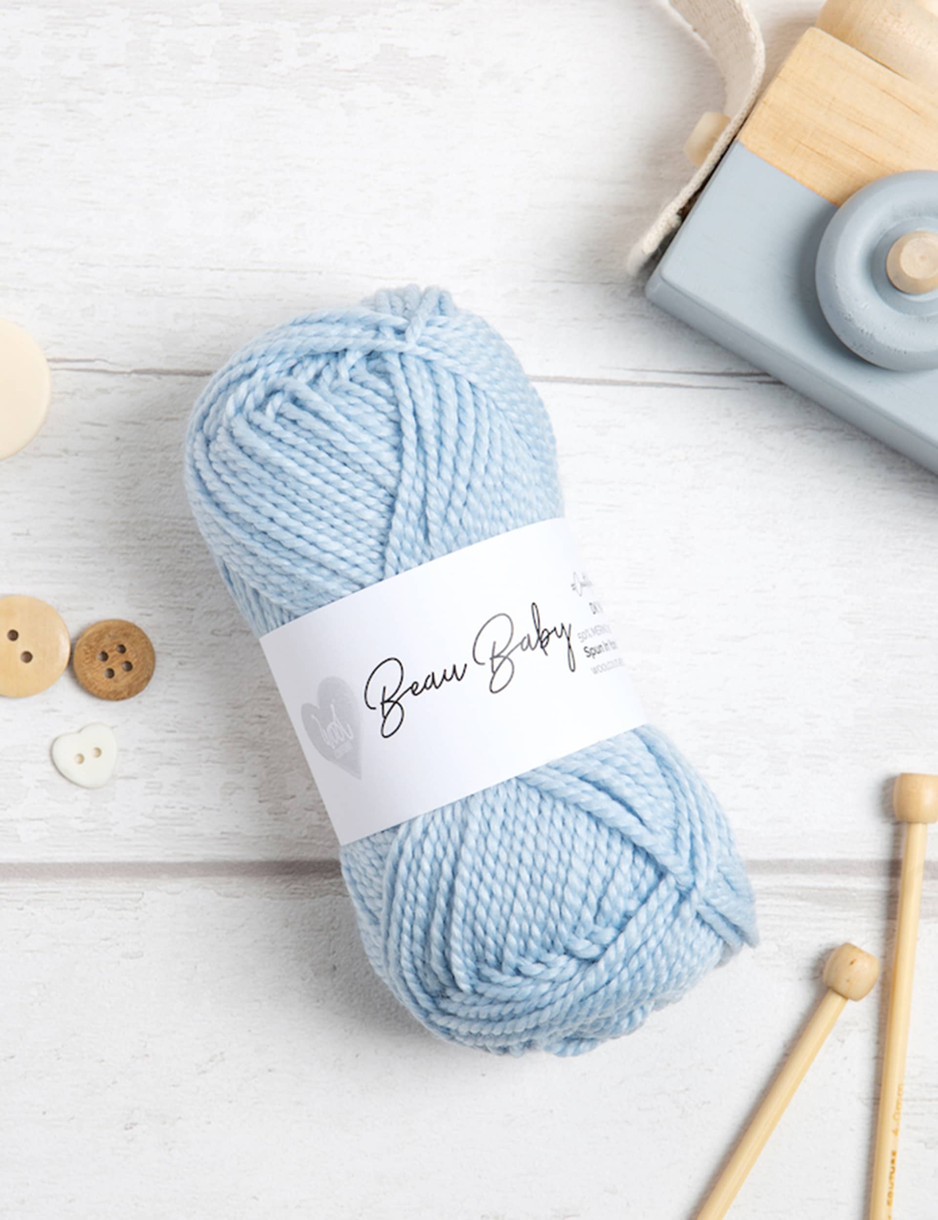 Wool Couture Beau Baby Yarn - Pale Blue, Pale Blue,Pale Pink,Cream,Grey,Mink,Teal