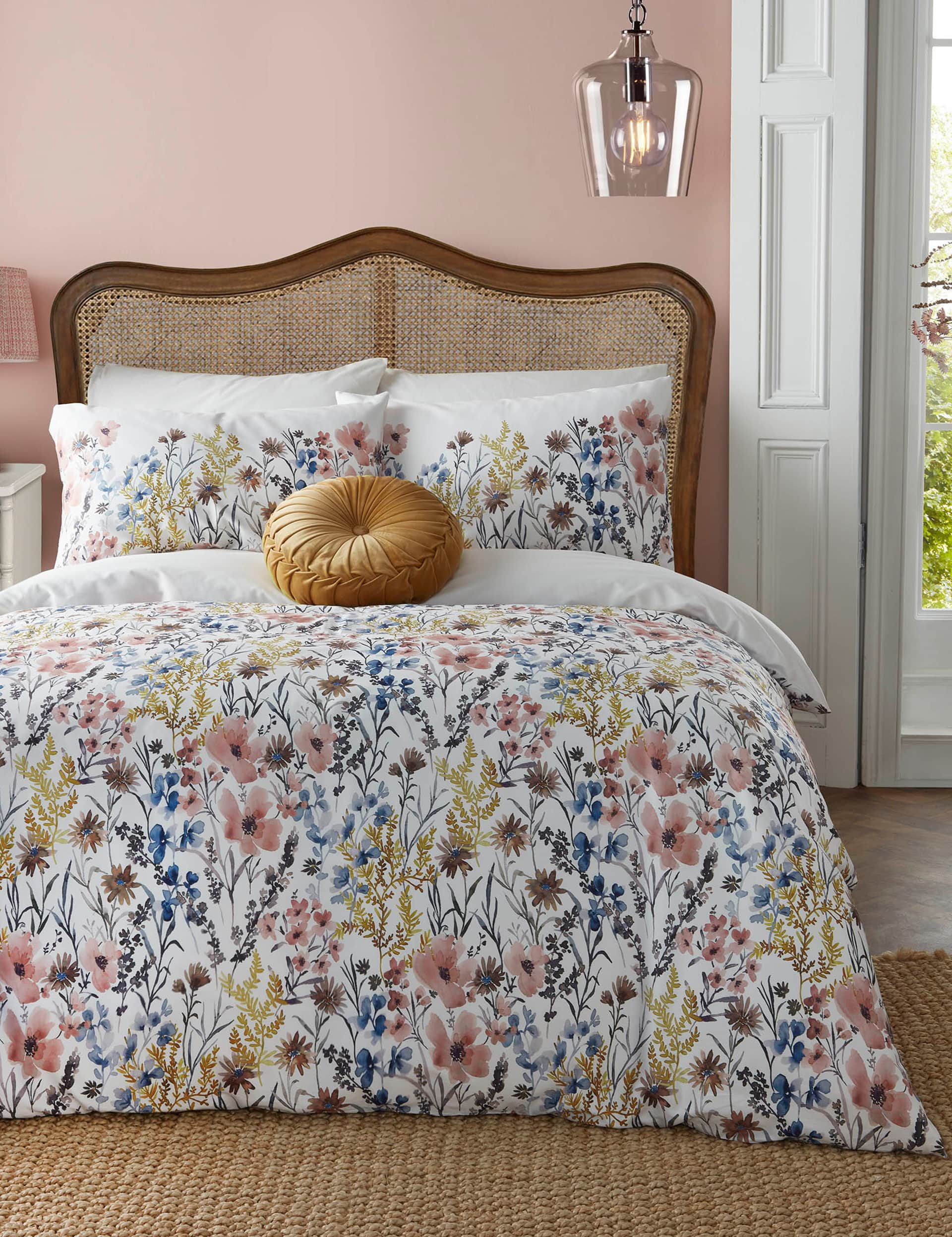 Laura Ashley Pure Cotton Sateen Aspden Bedding Set - DBL - Ochre, Ochre