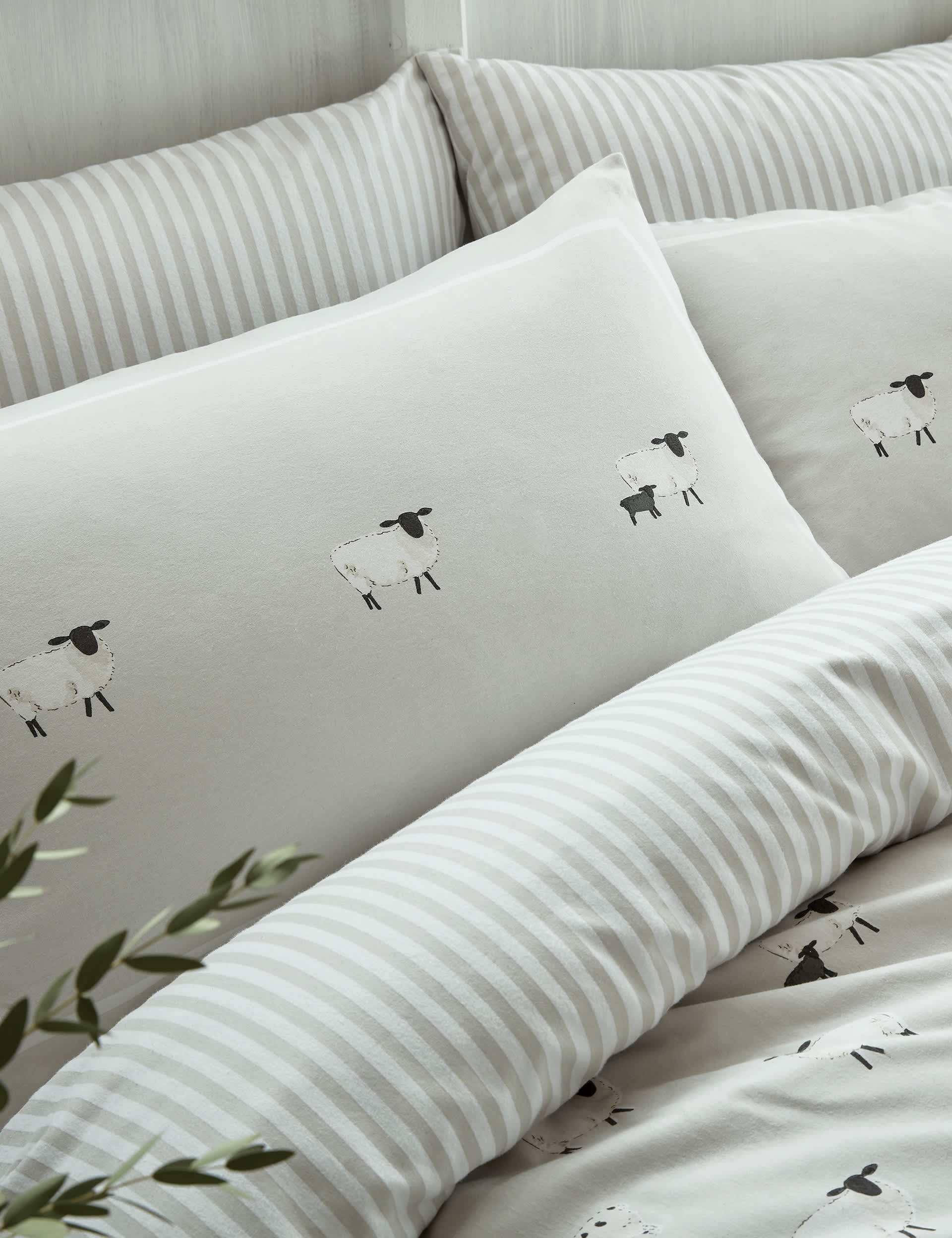 Sophie Allport 2pk Brushed Cotton Oxford Pillowcases