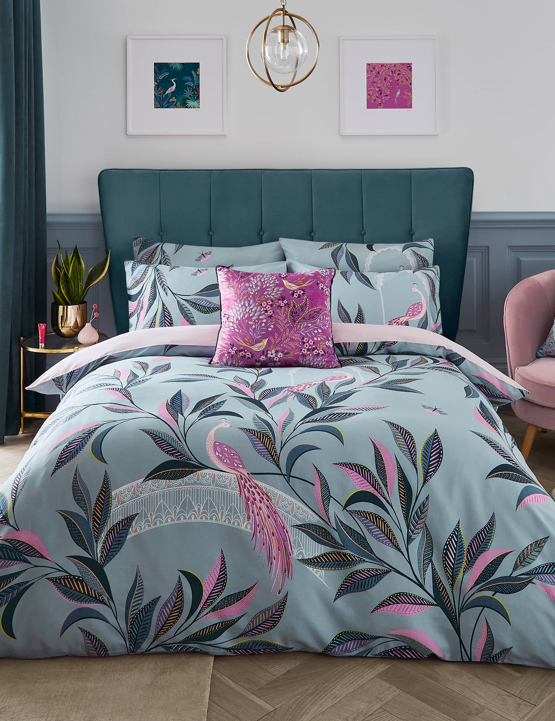 Sara Miller Sateen Ornamental Peacock Bedding Set