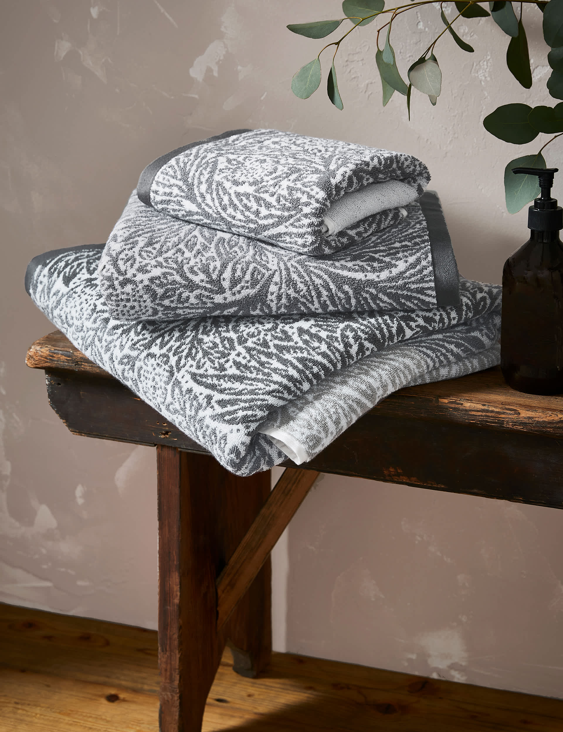 William Morris At Home Pure Cotton Marigold Towel - EXL - Grey Mix, Grey Mix