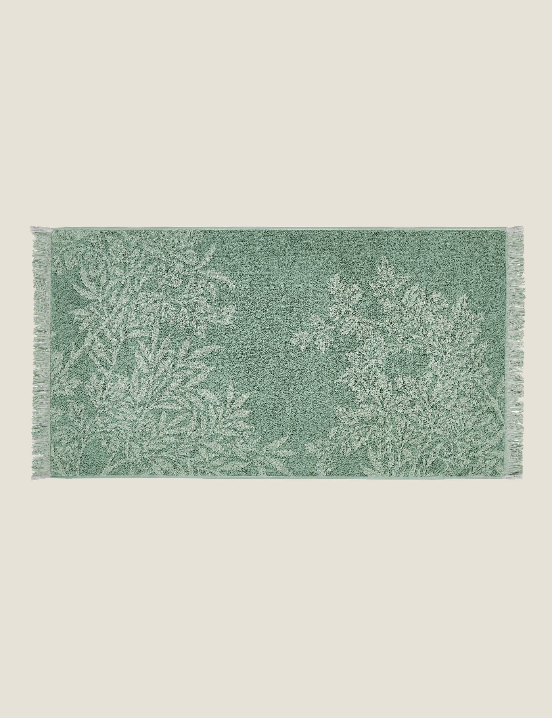 William Morris At Home Pure Cotton Foliage Bath Mat - Sage, Sage