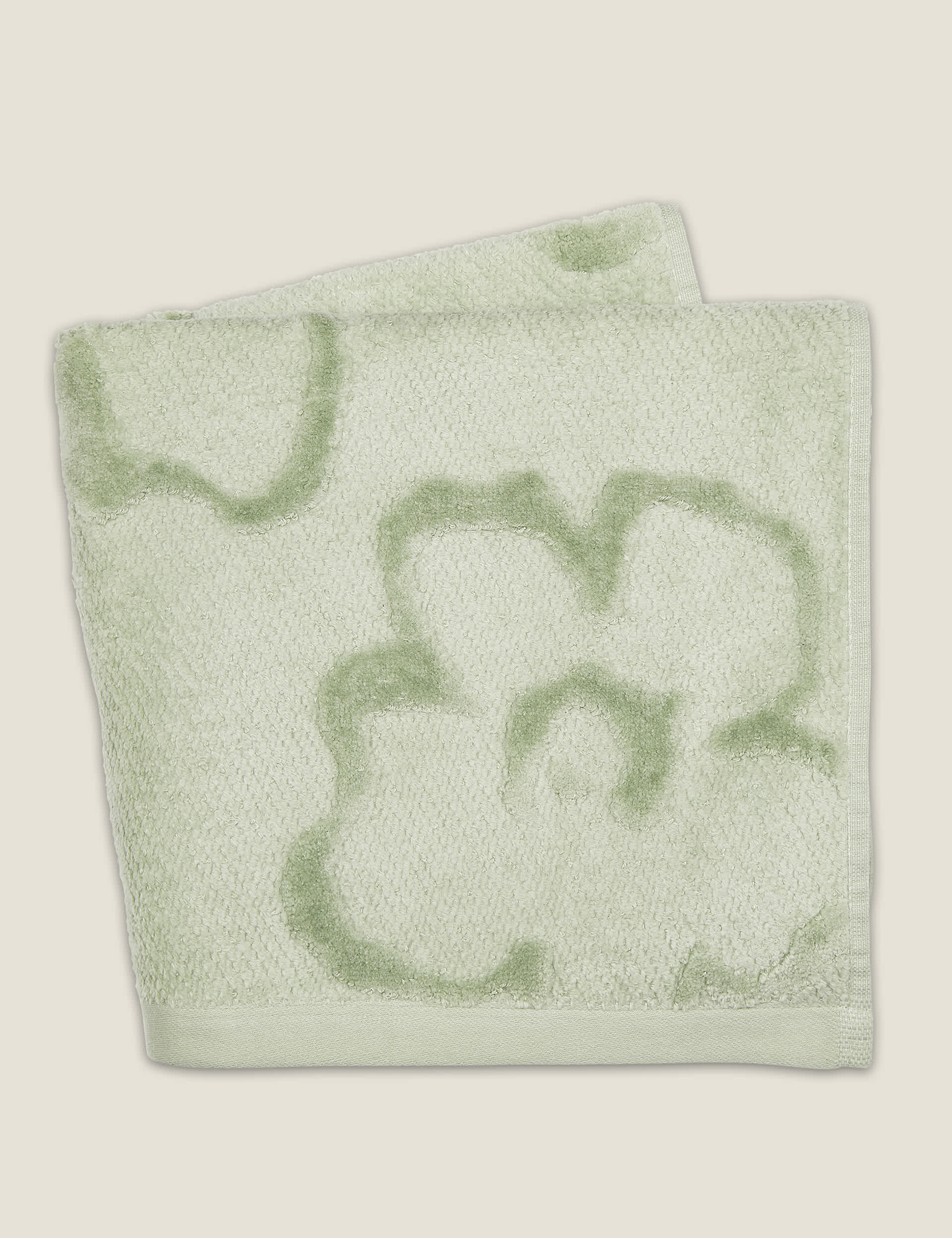 Ted Baker Pure Cotton Magnolia Textured Towel - BATH - Sage, Sage