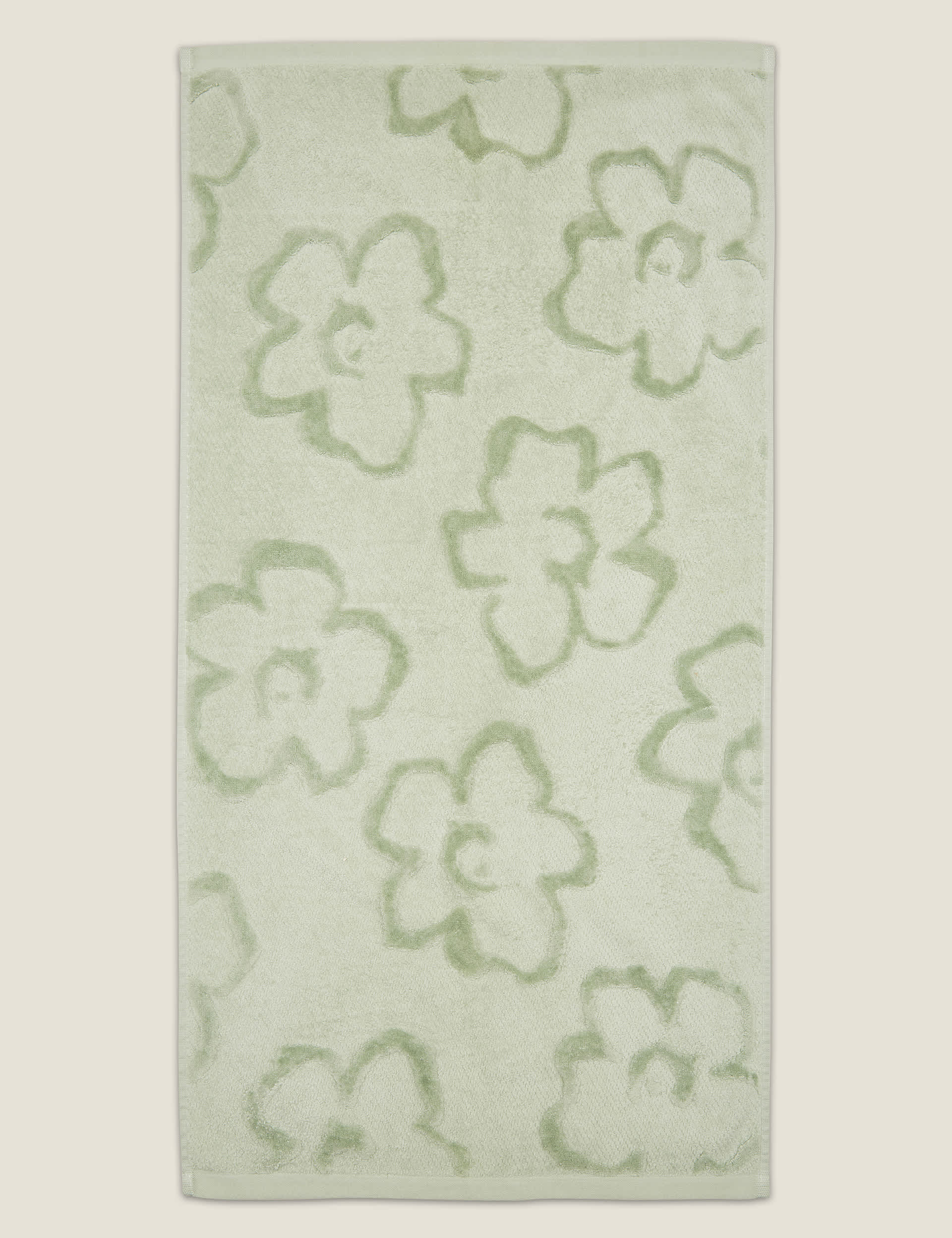 Ted Baker Pure Cotton Magnolia Textured Towel - EXL - Sage, Soft Pink,Sage,White