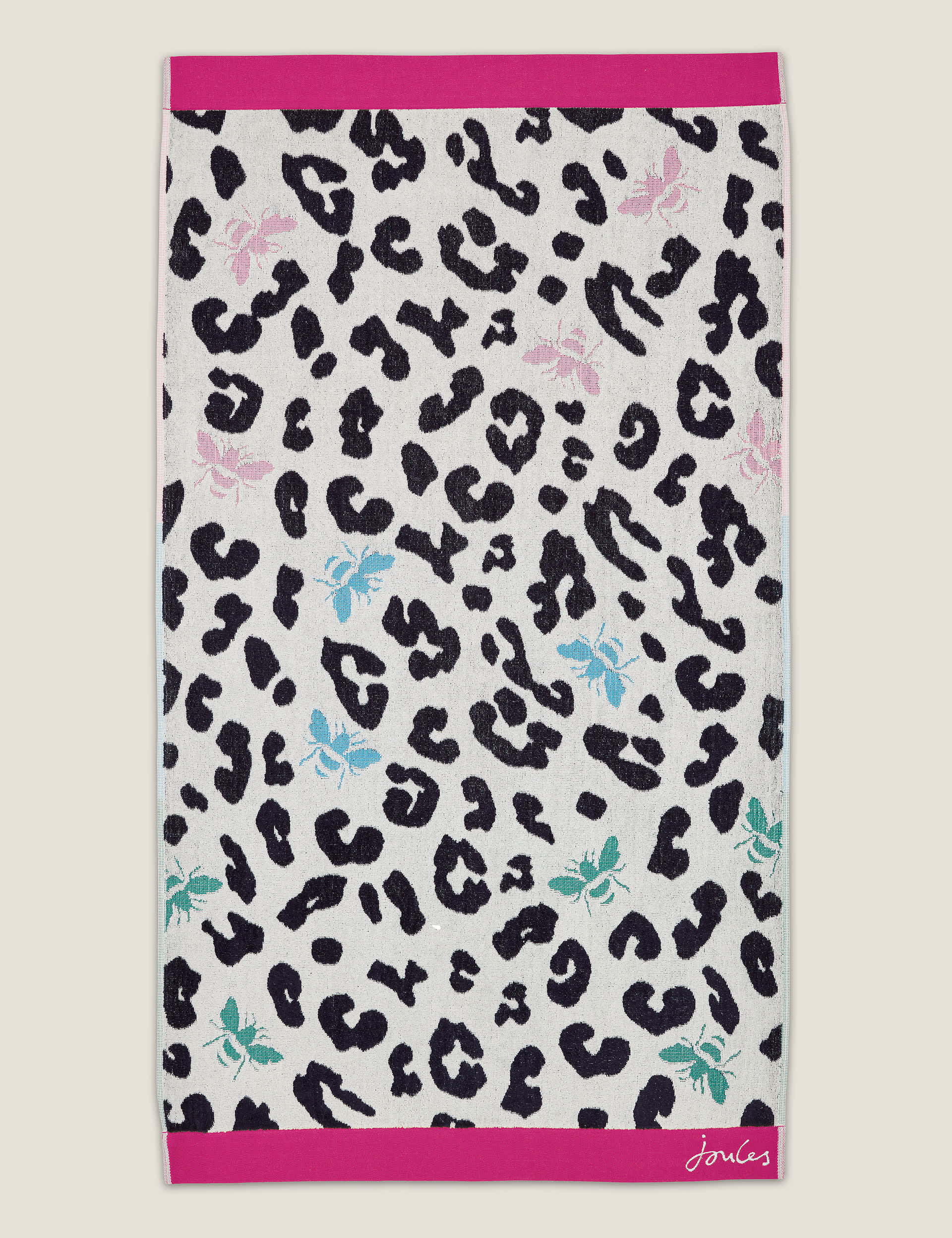 Joules Pure Cotton Leopard Bee Towel - EXL - Multi, Multi