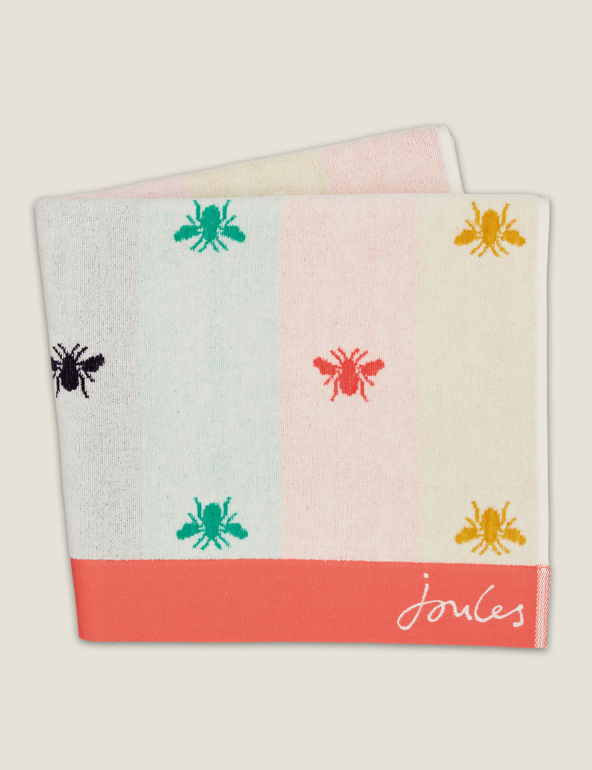 Joules Pure Cotton Rainbow Bee Towel - EXL - Multi, Multi