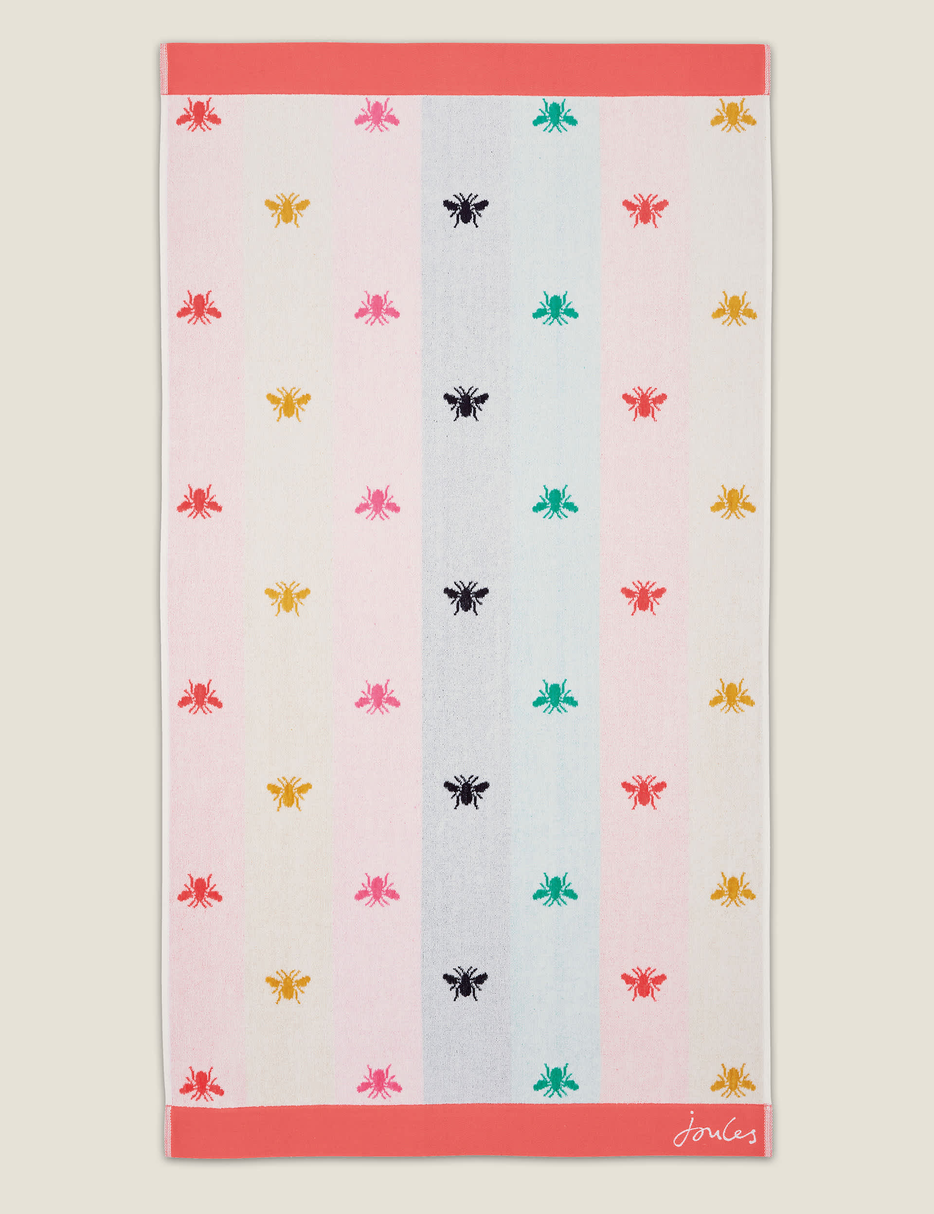 Joules Pure Cotton Rainbow Bee Towel - EXL - Multi, Multi