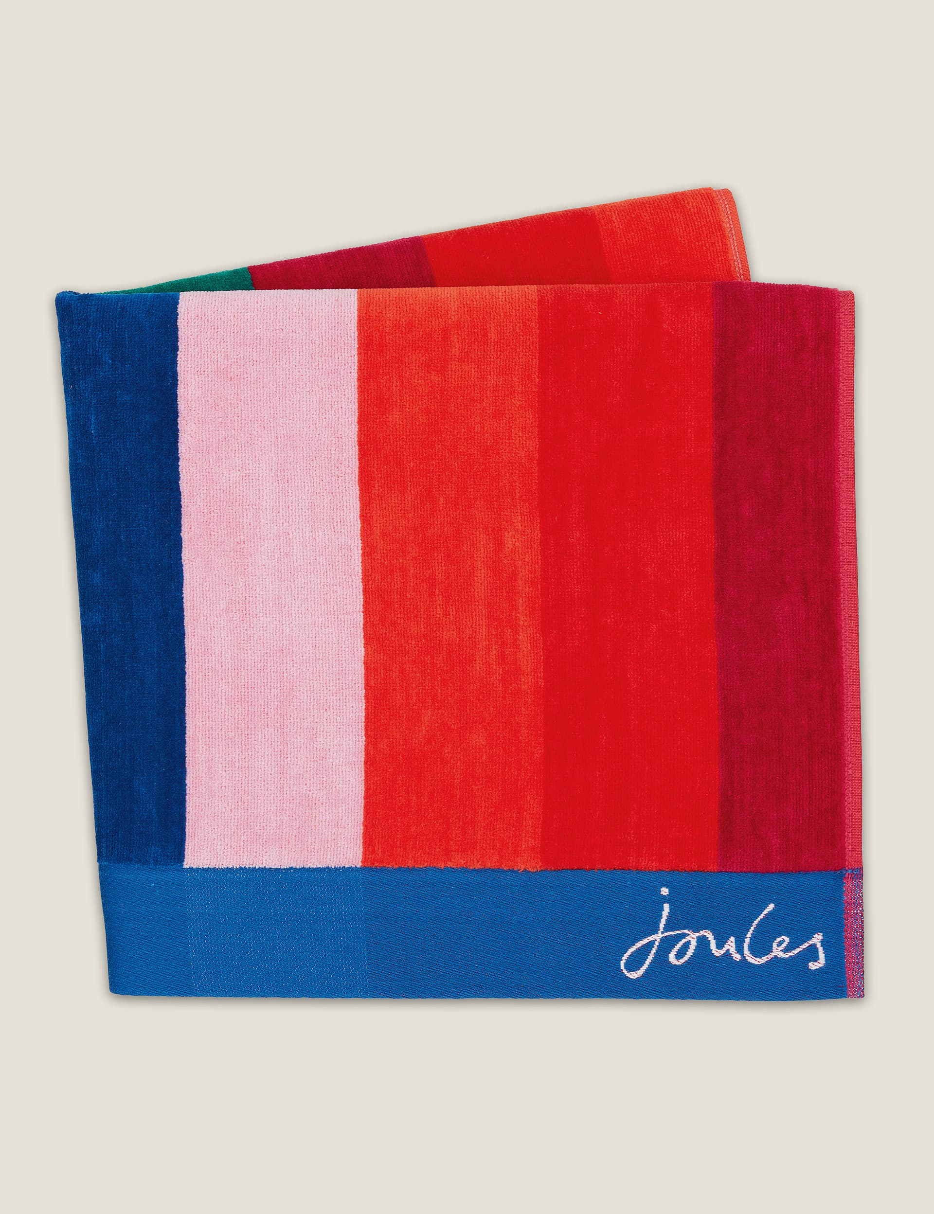 Joules Pure Cotton Rainbow Stripe Towel
