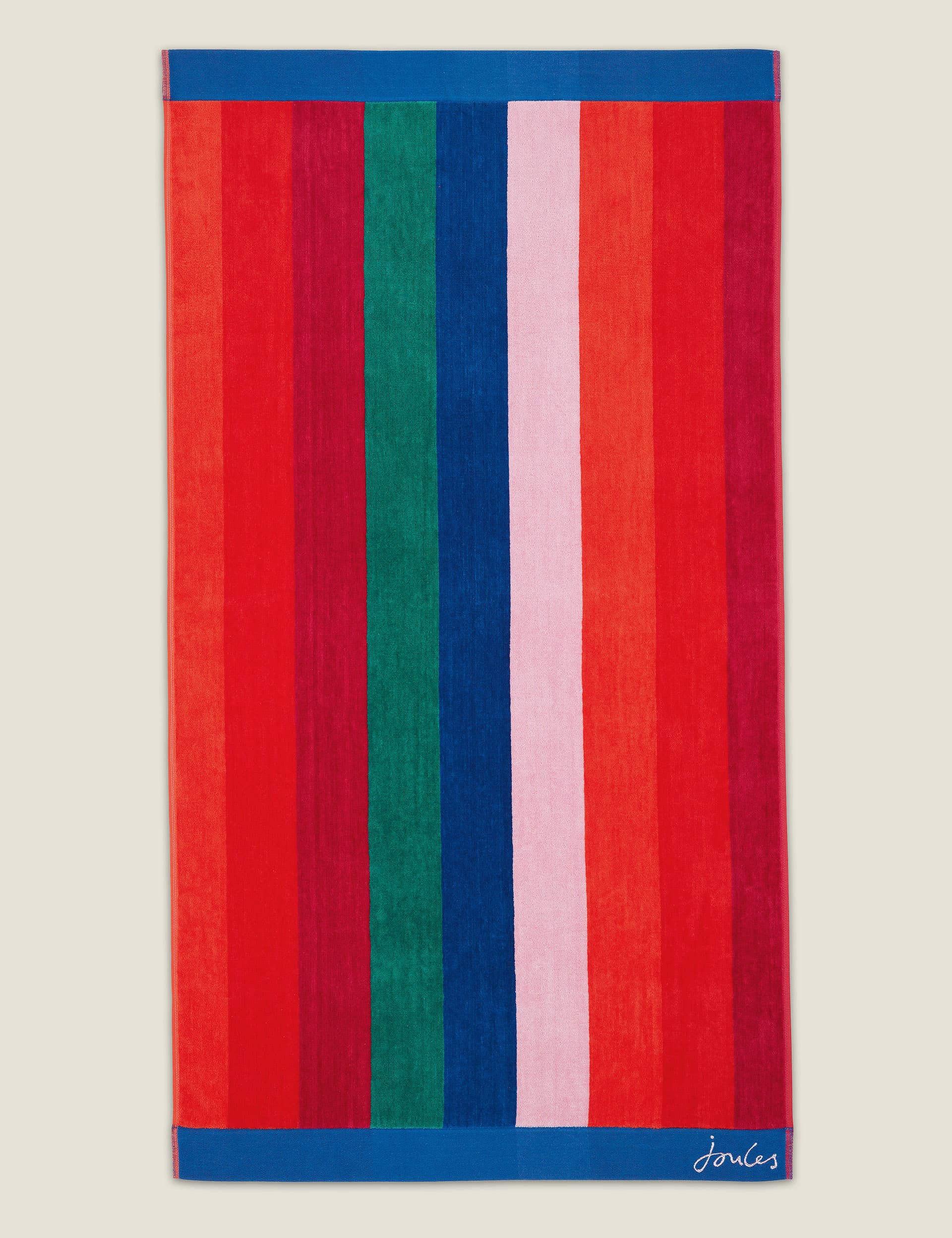 Joules Pure Cotton Rainbow Stripe Towel - EXL - Multi, Multi