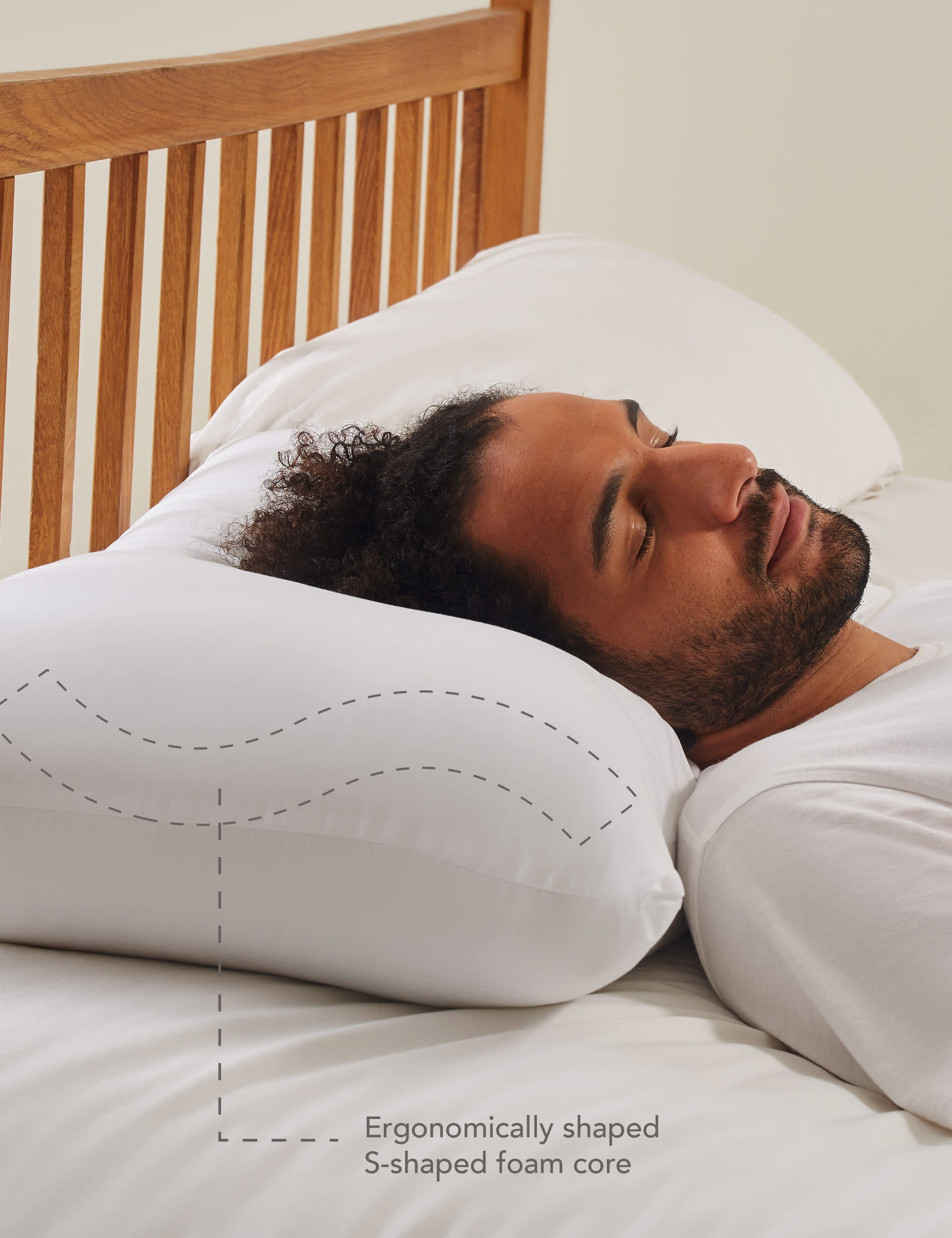 Kally Sleep Anti Snore Medium PIllow - White, White