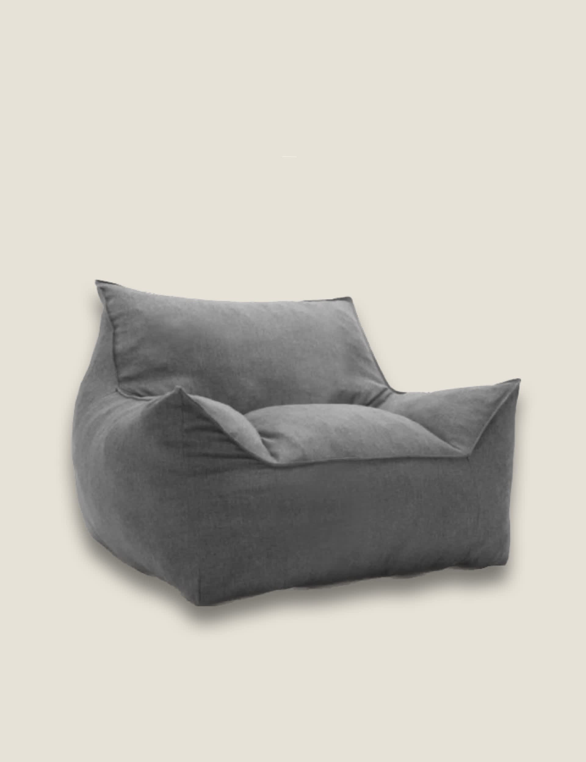 Kaikoo Brushed Beanbag - Grey, Grey