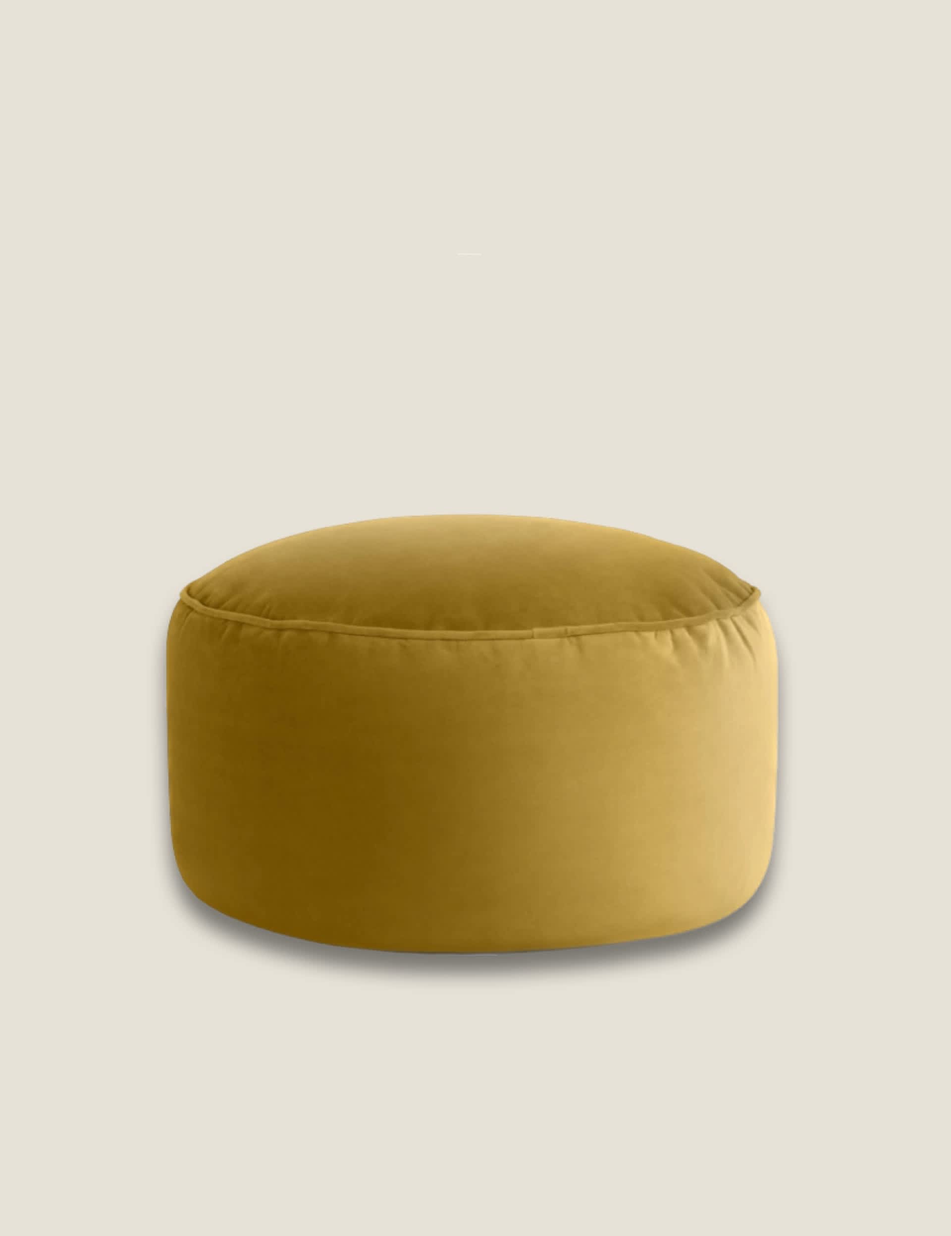 Kaikoo Velvet Pouffe - Gold, Gold