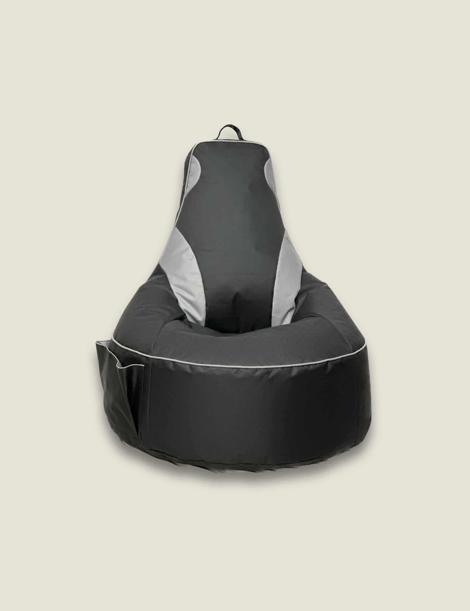 Kaikoo Gaming Beanbag - Black/Grey, Black/Grey