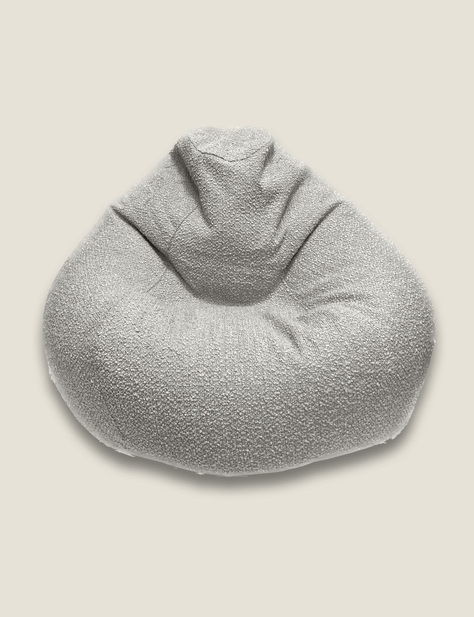 Kaikoo Boucle Pouffe - Light Grey, Light Grey